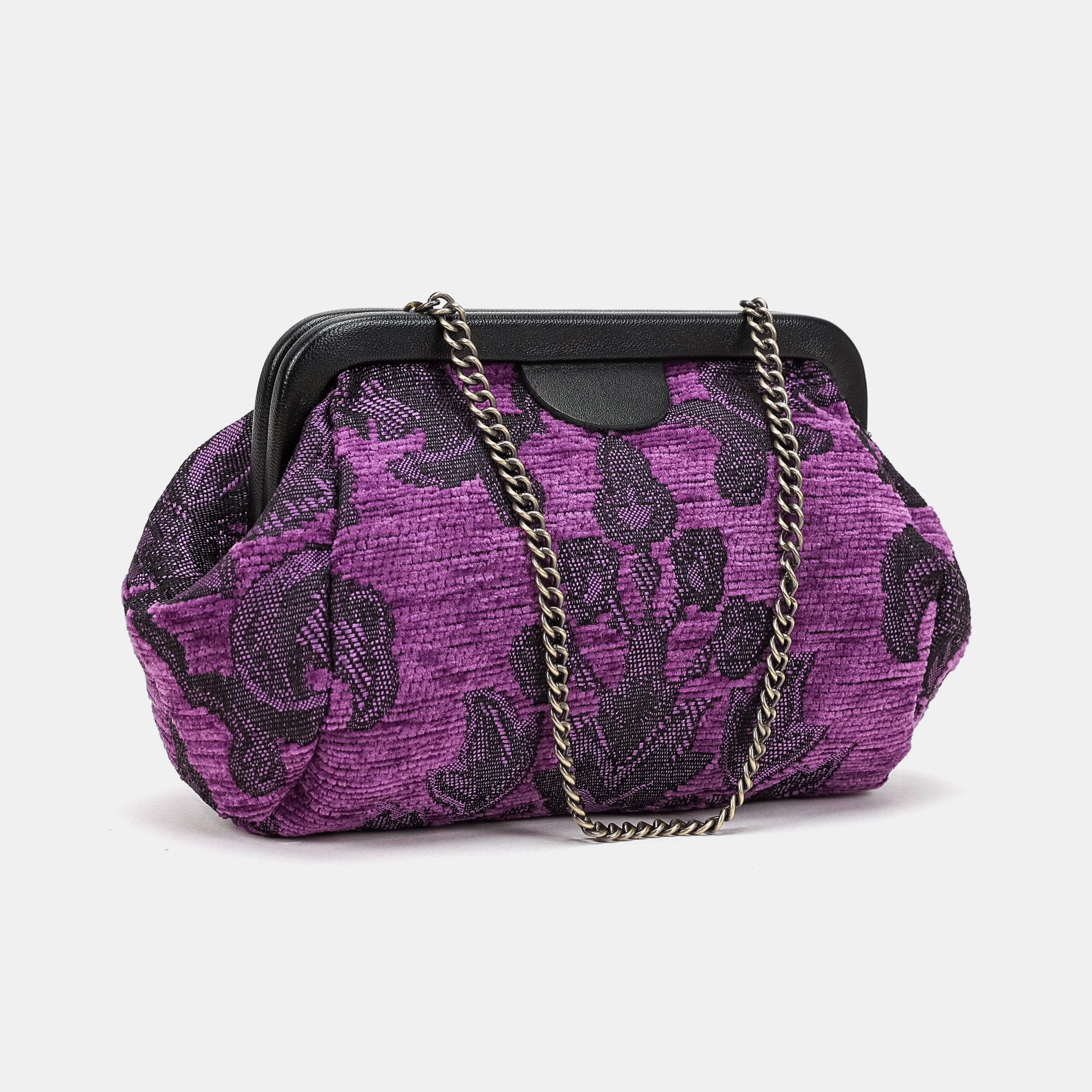 Victorian Blossom purple Evening Bag Clutch Carpetbag of America front