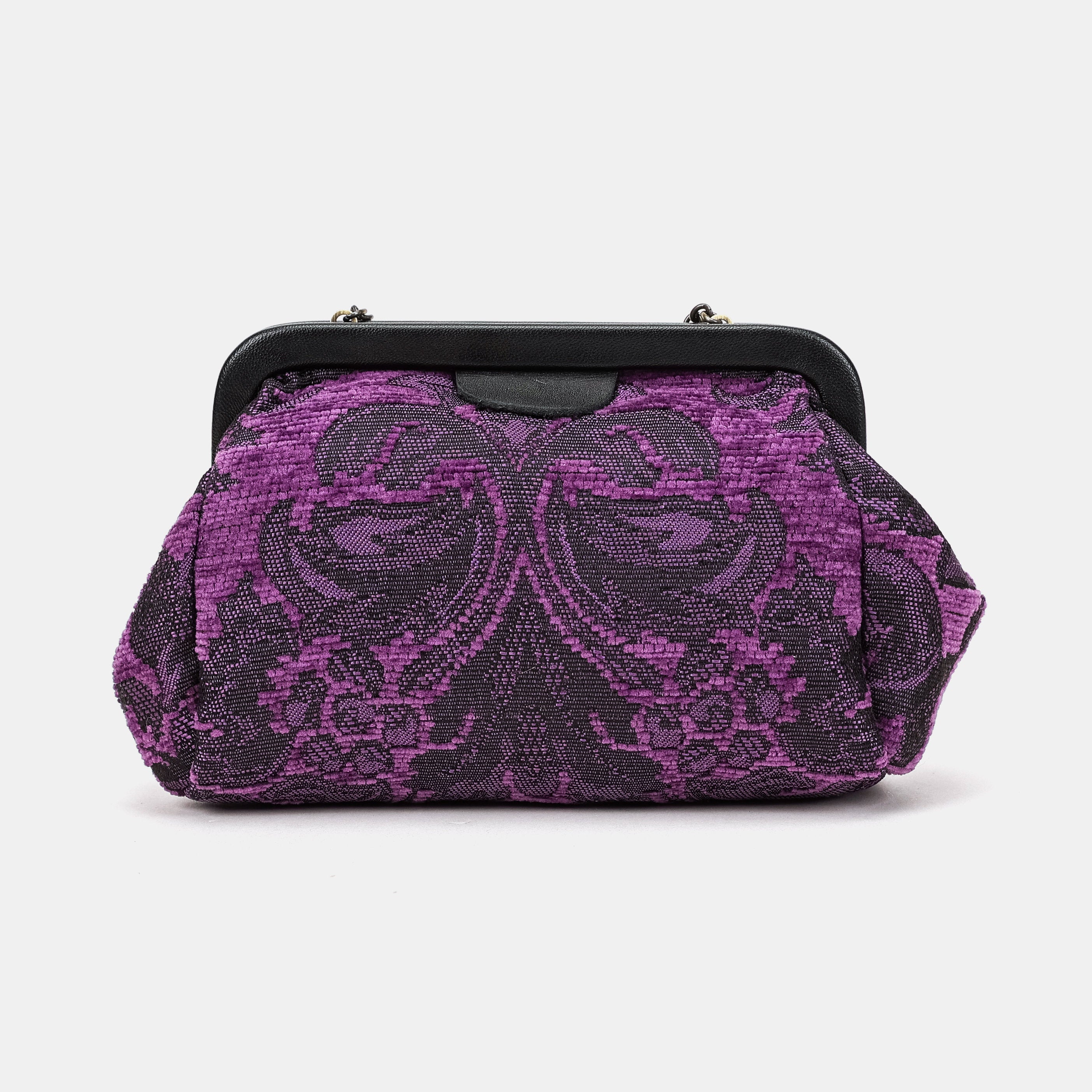 Victorian Blossom purple Evening Bag Clutch Carpetbag of America back
