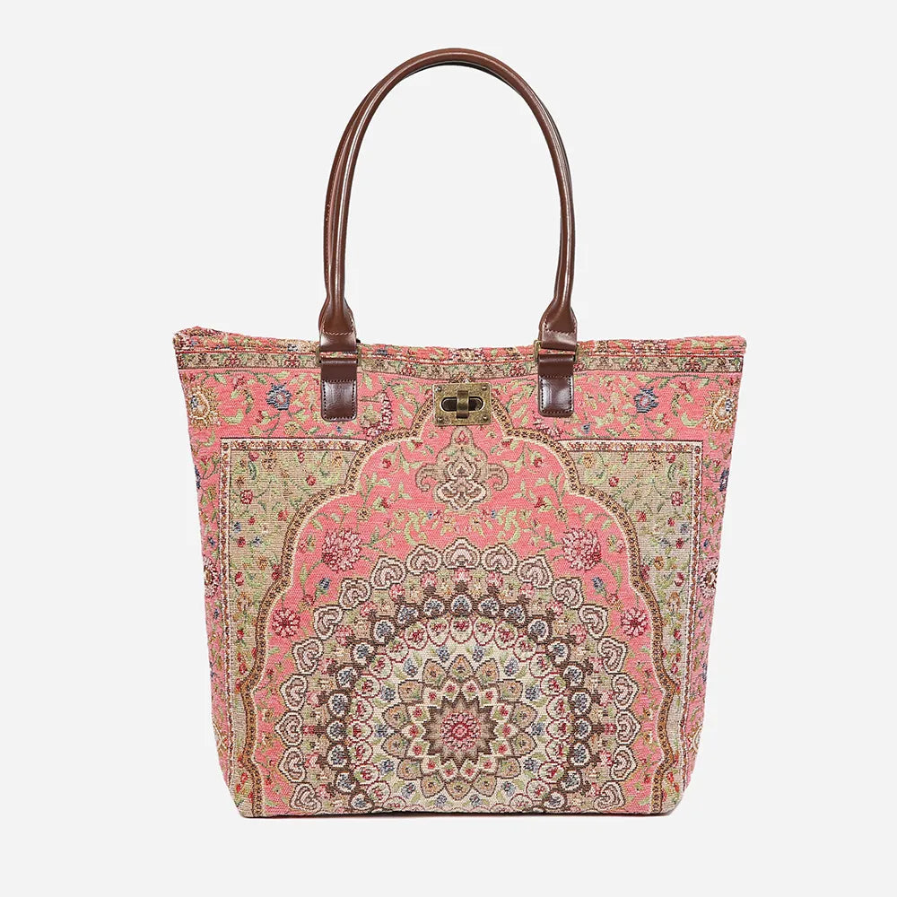 Oriental Pink Carpet Tote Shopper