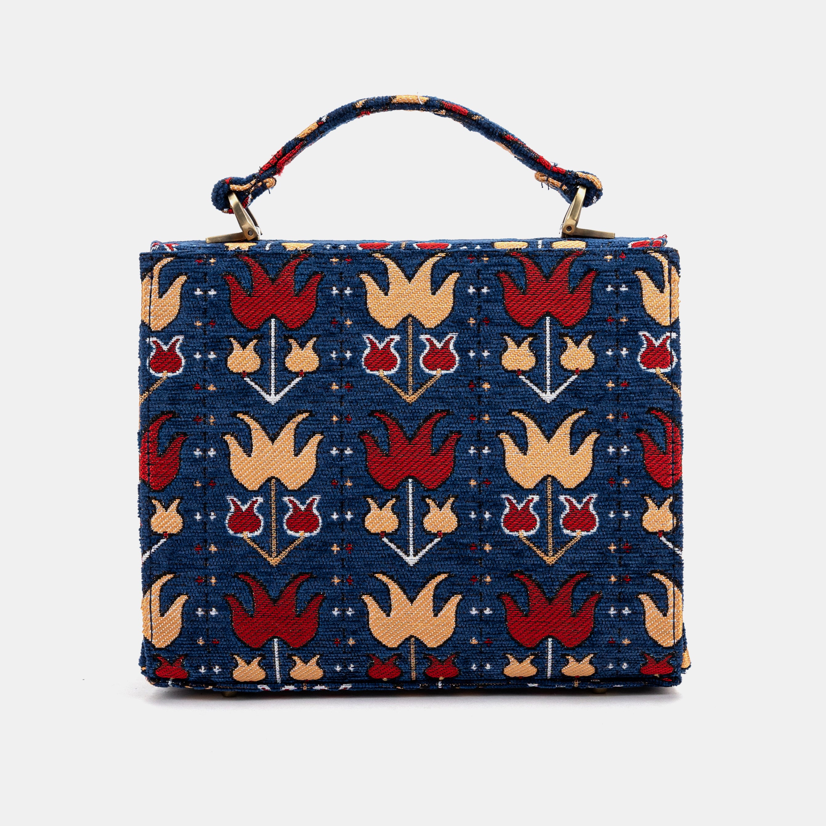 Poppy Bloom Flap Satchel Carpetbag of America back