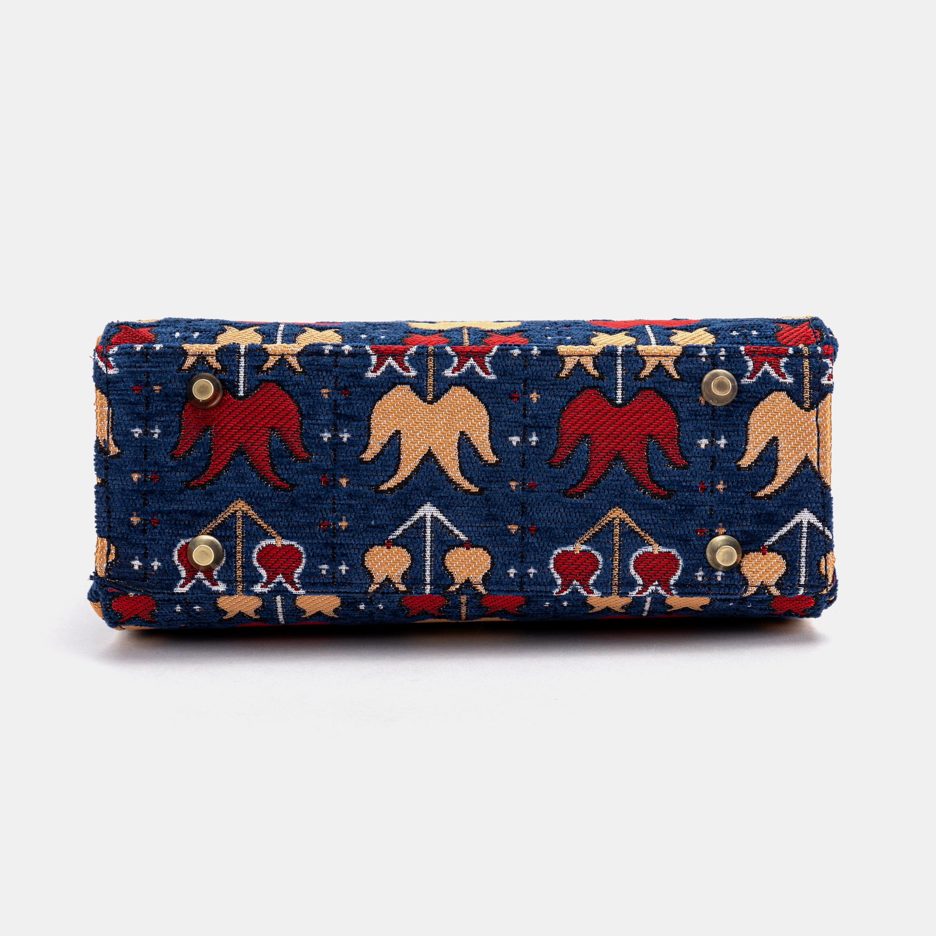 Poppy Bloom Flap Satchel Carpetbag of America bottom