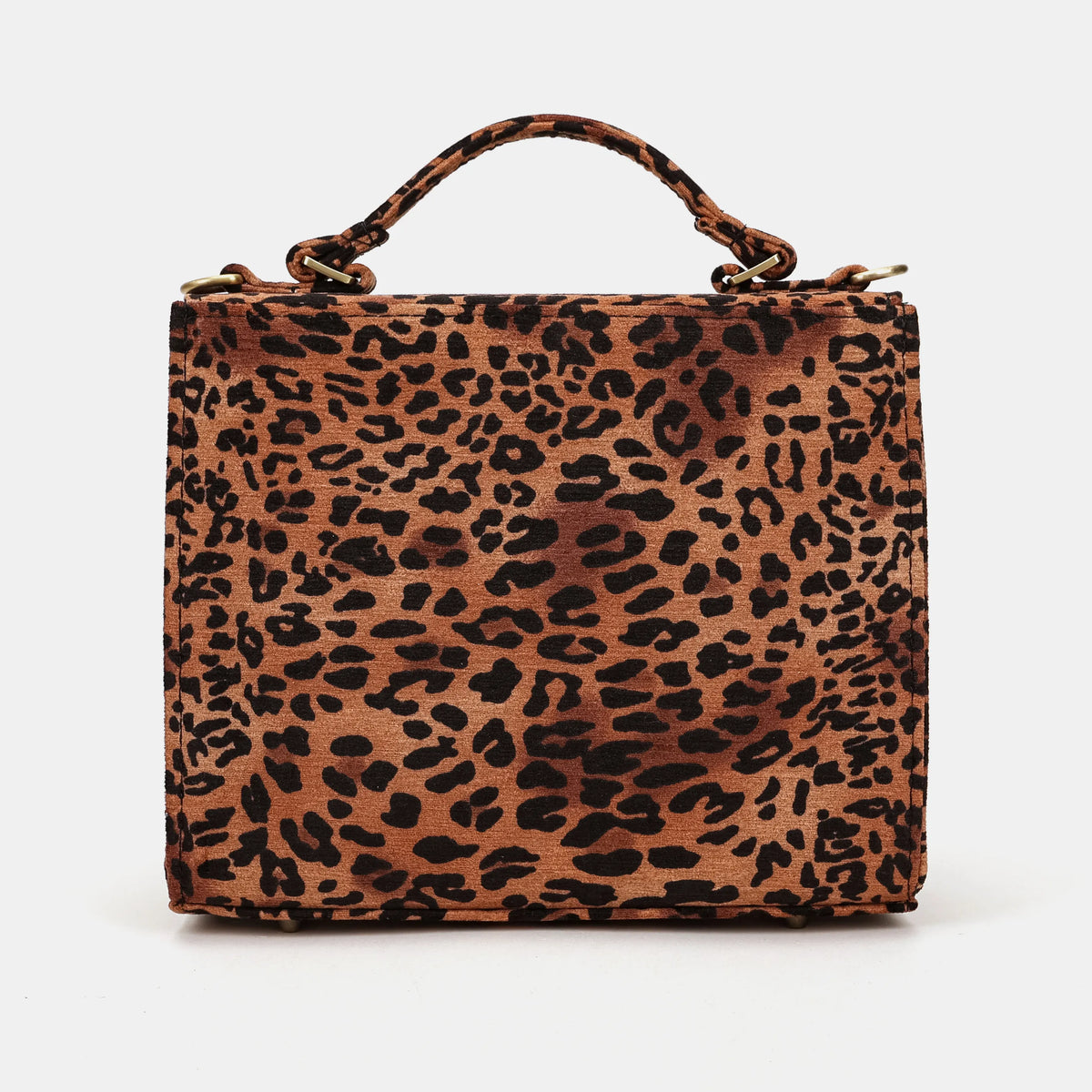 Leopard Classic Flap Satchel Carpetbag of America back
