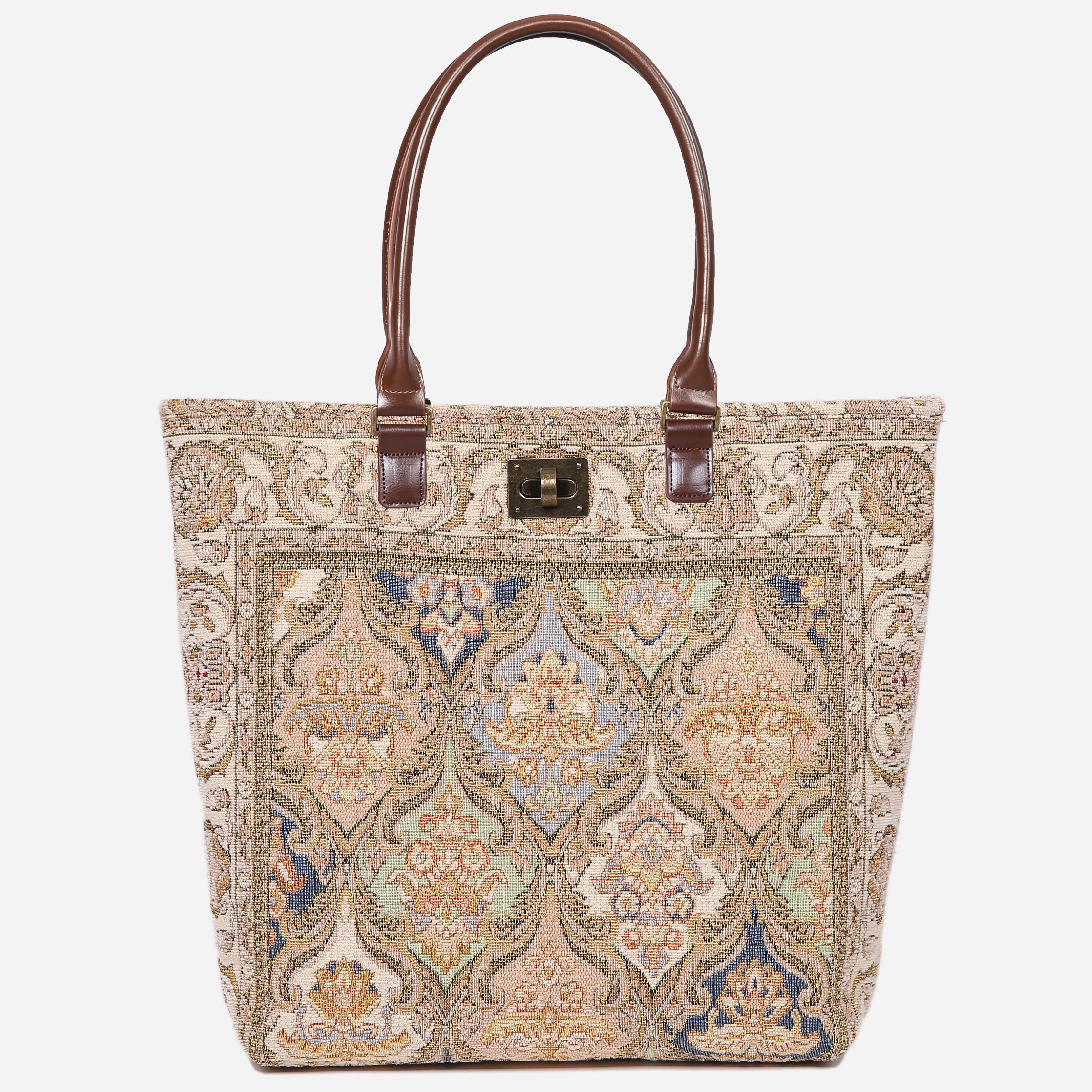 Golden Age Beige Carpet Tote Shopper Carpetbag of America main