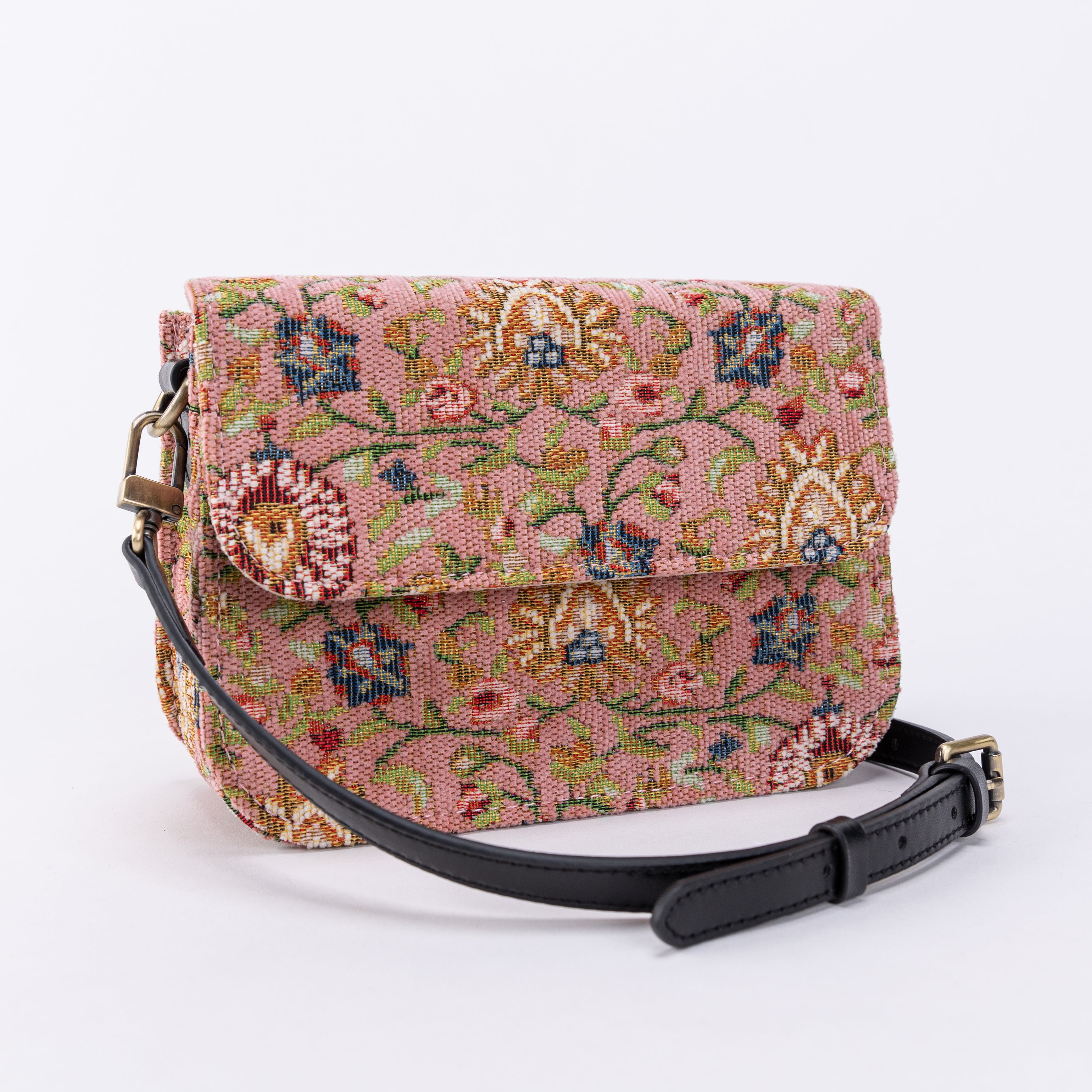 Oriental Pink Flap Crossbody Bag SIDE