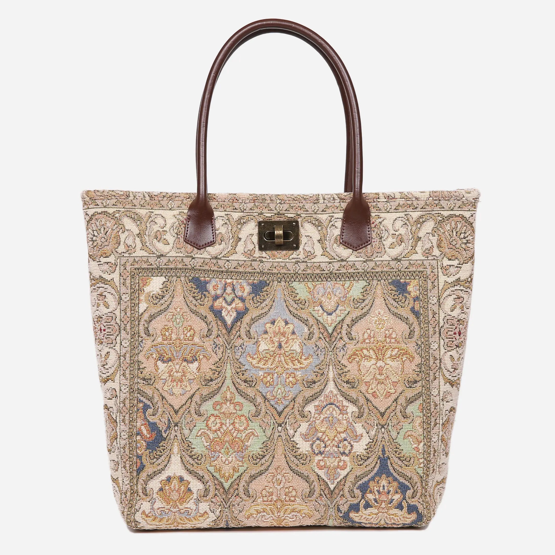 Golden Age Beige Carpet Tote Shopper Carpetbag of America main