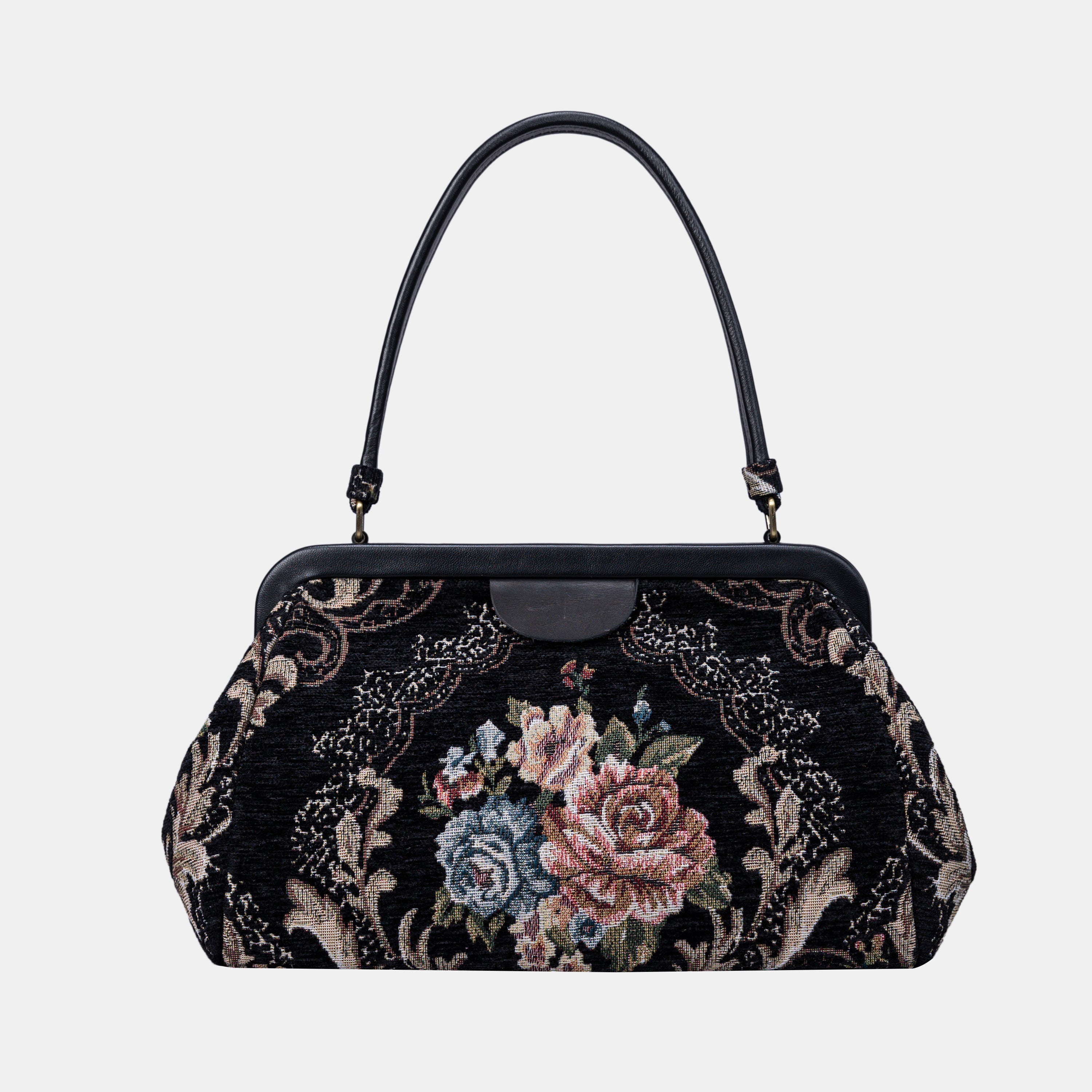 Floral Black Shoulder Bag