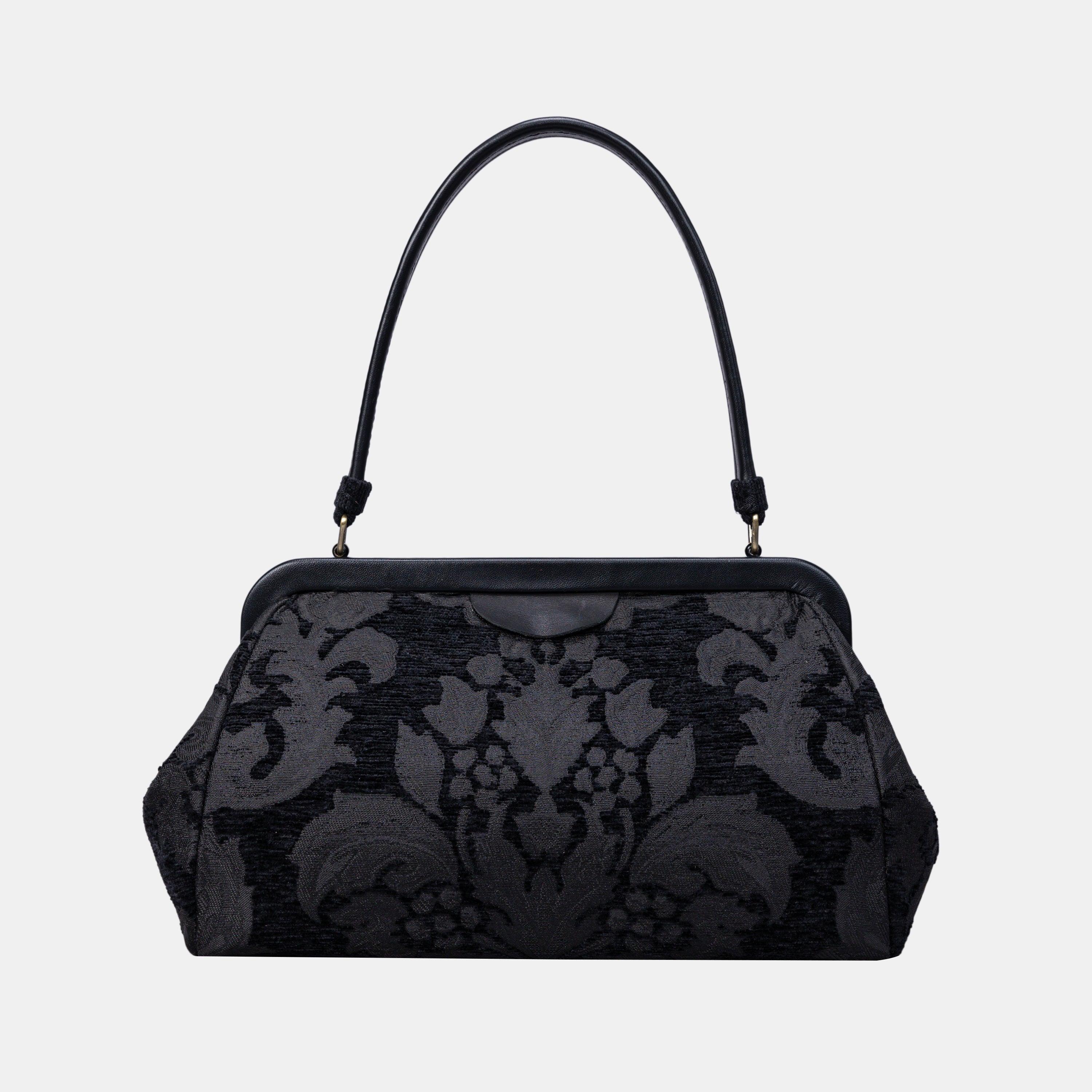 Victorian Blossom Black Shoulder Bag