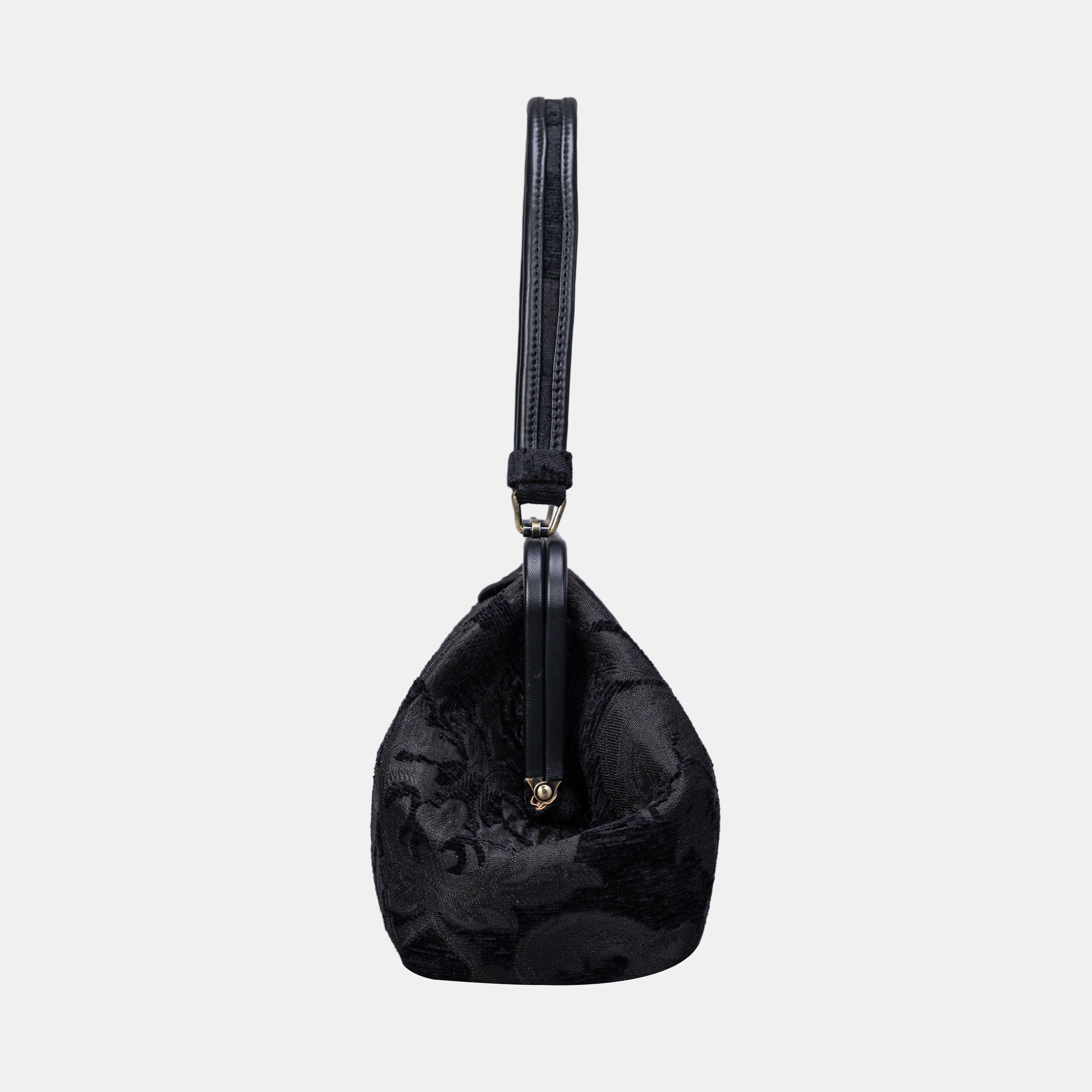 Victorian Blossom Black Shoulder Bag