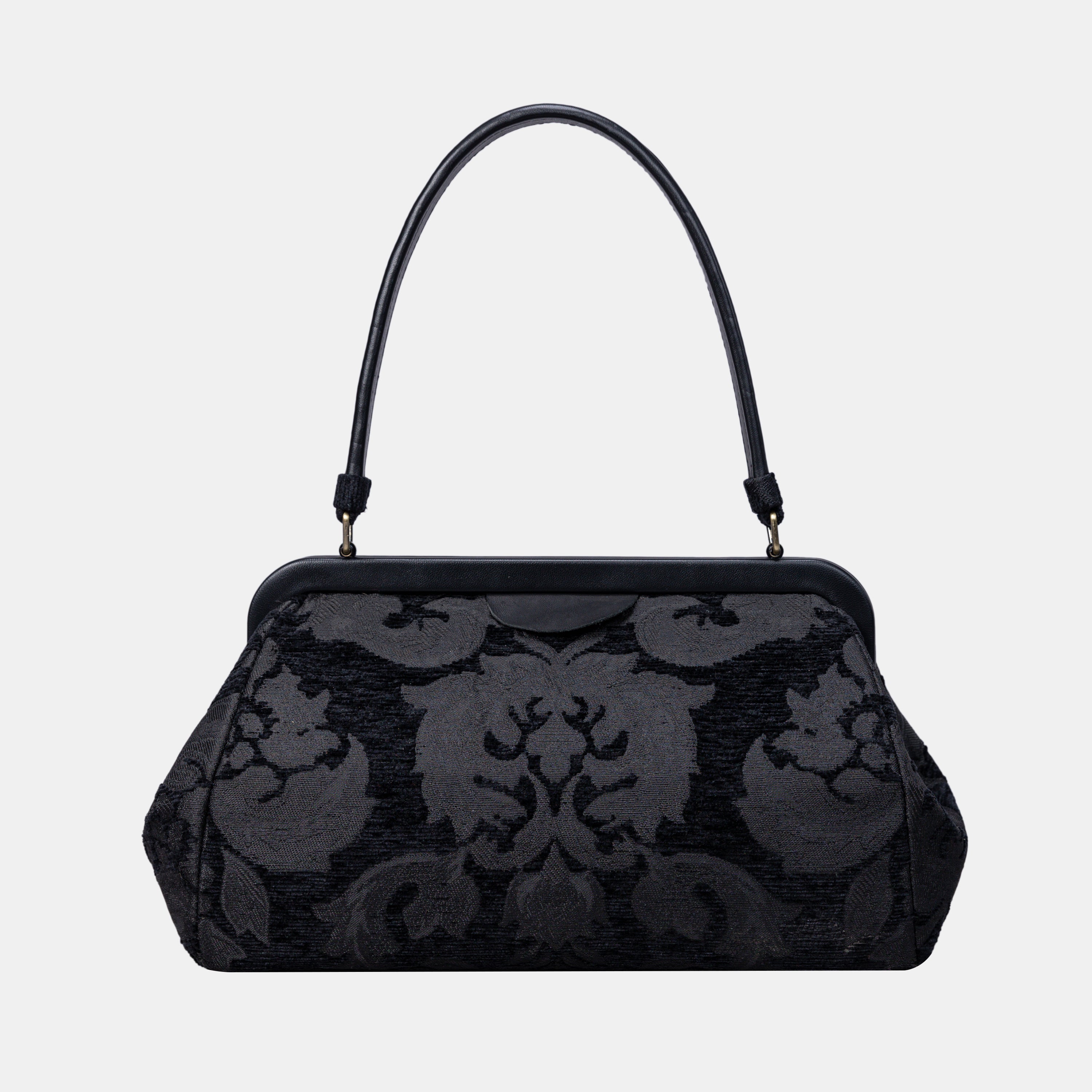 Victorian Blossom Black Shoulder Bag