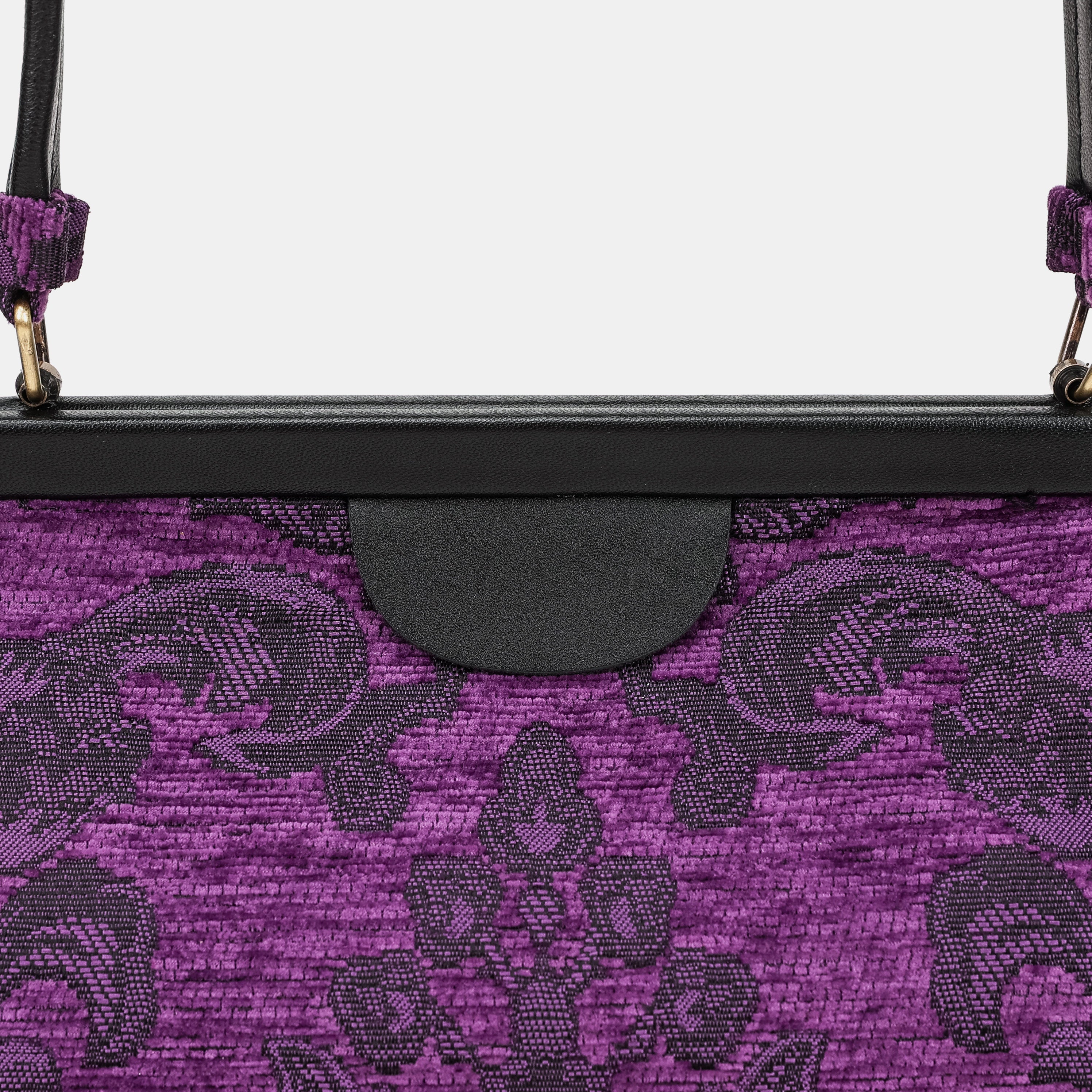 Victorian Blossom purple Shoulder Bag Carpetbag of America details