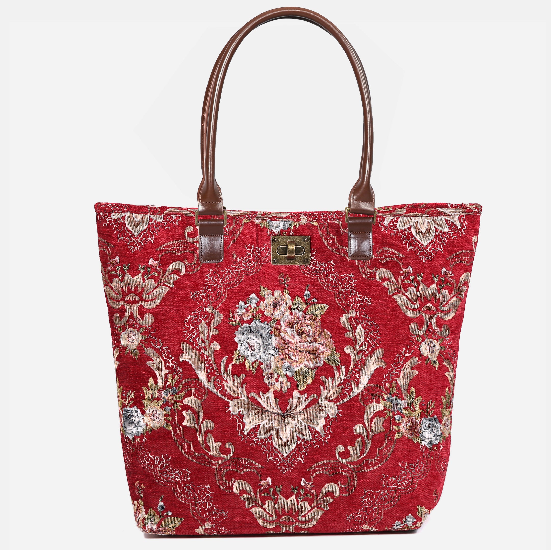 Floral Red Carpet Tote Shopper Carpetbag of America main