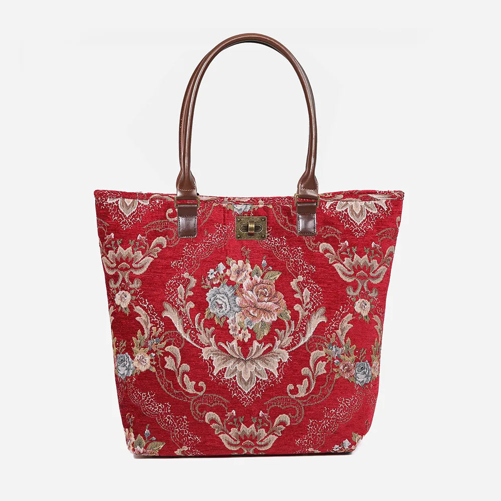 Floral Red  Carpet Tote Shopper