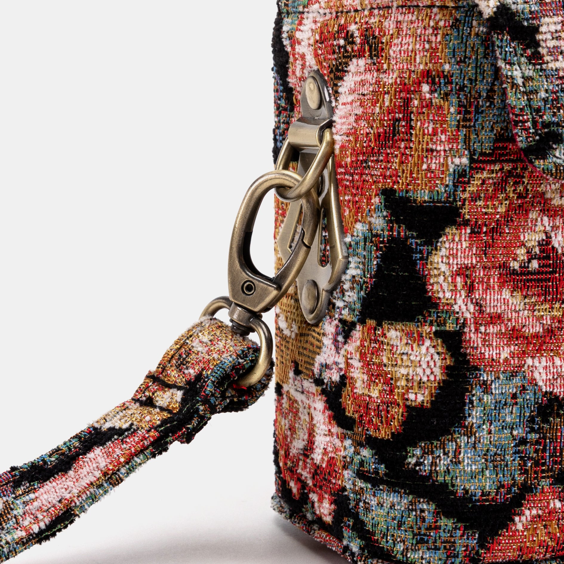 Floral Rose Emma Small Train Case Crossbody of America clasp