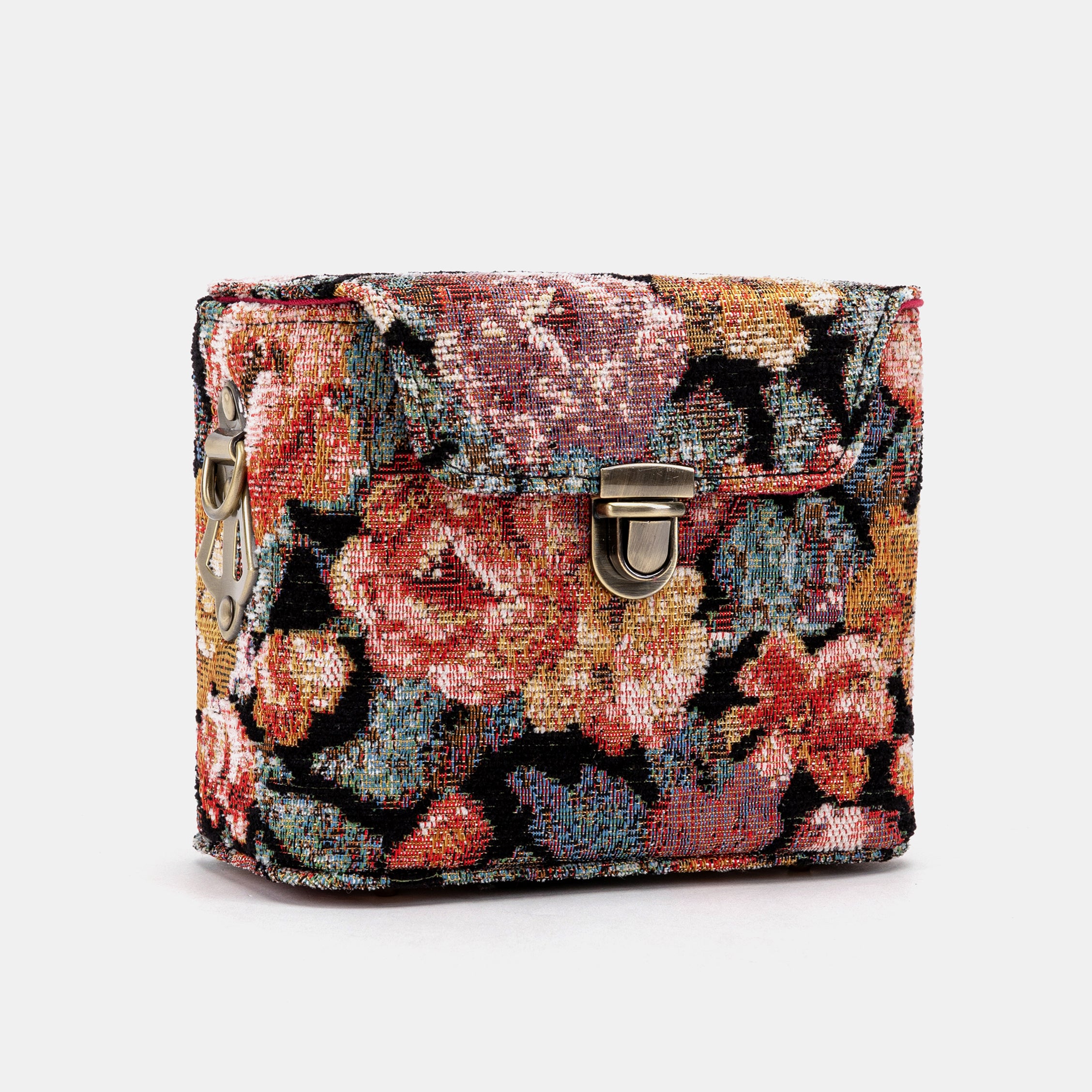 Floral Rose Emma Small Train Case Crossbody of America front side