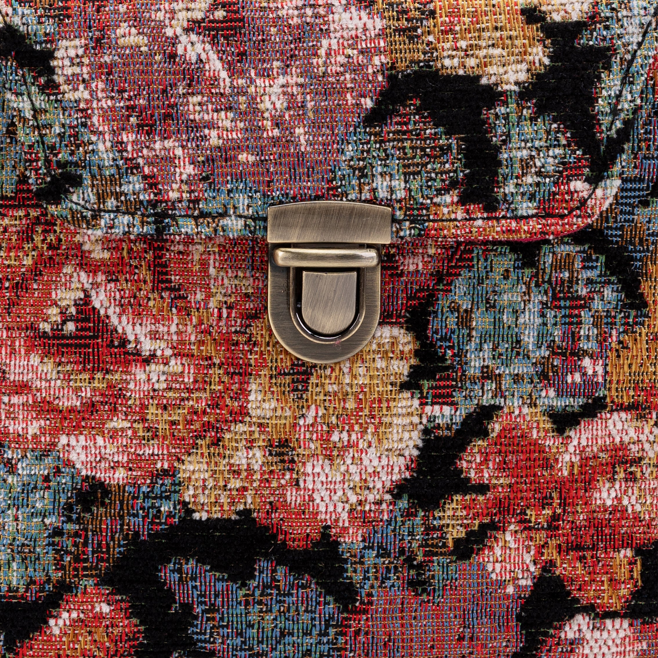 Floral Rose Emma Small Train Case Crossbody of America tuck lock