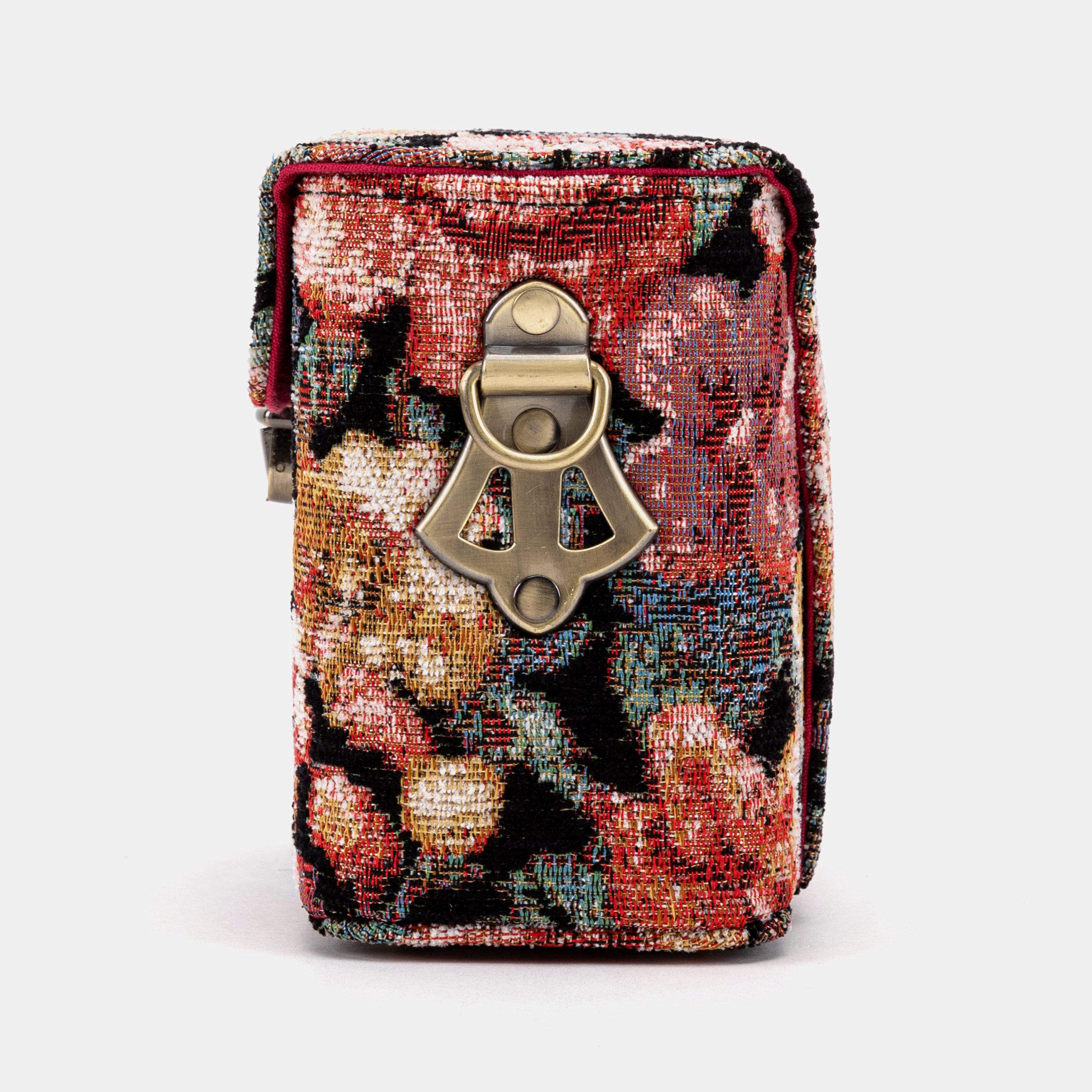 Floral Rose Emma Small Train Case Crossbody of America clasp
