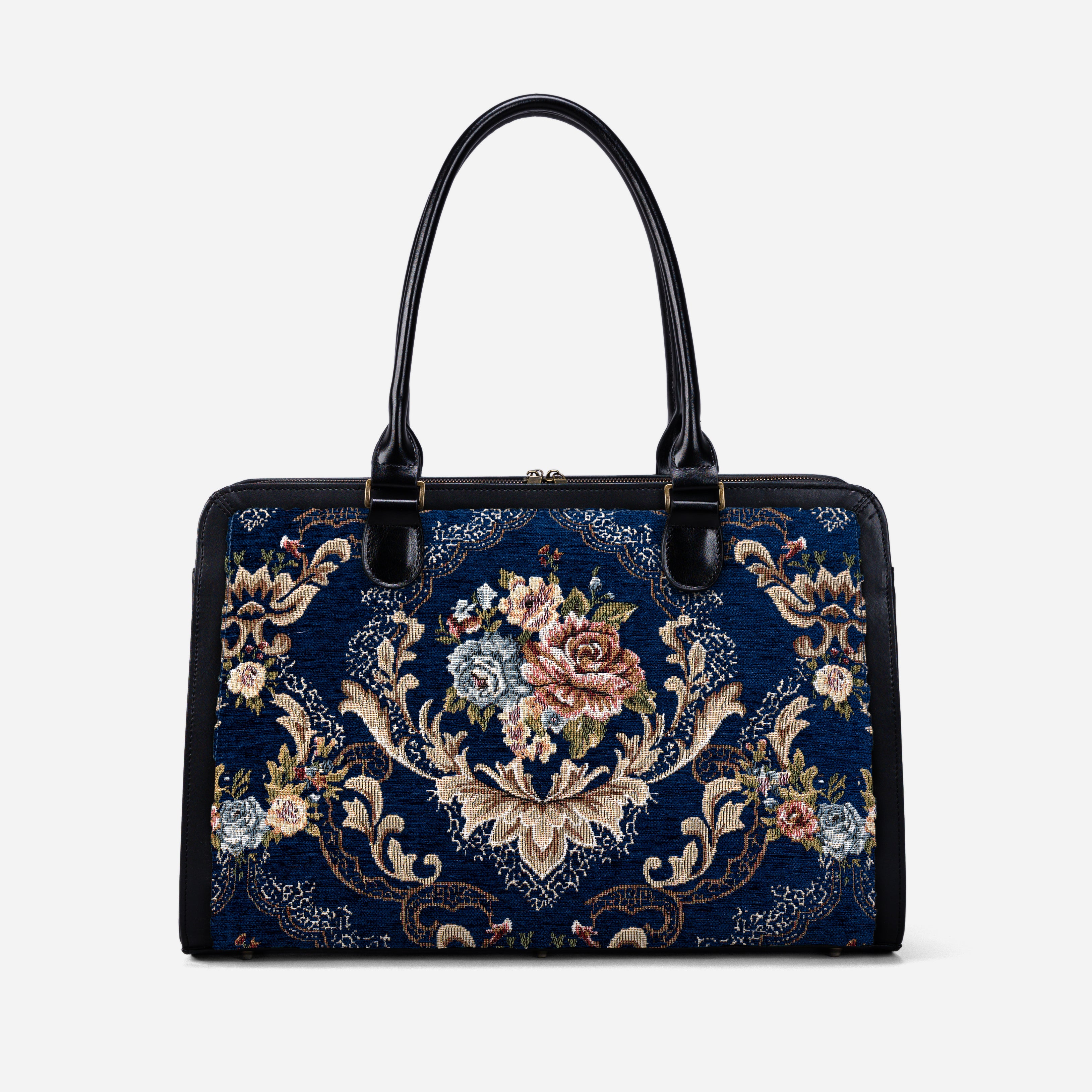 Floral Blue Business Tote front