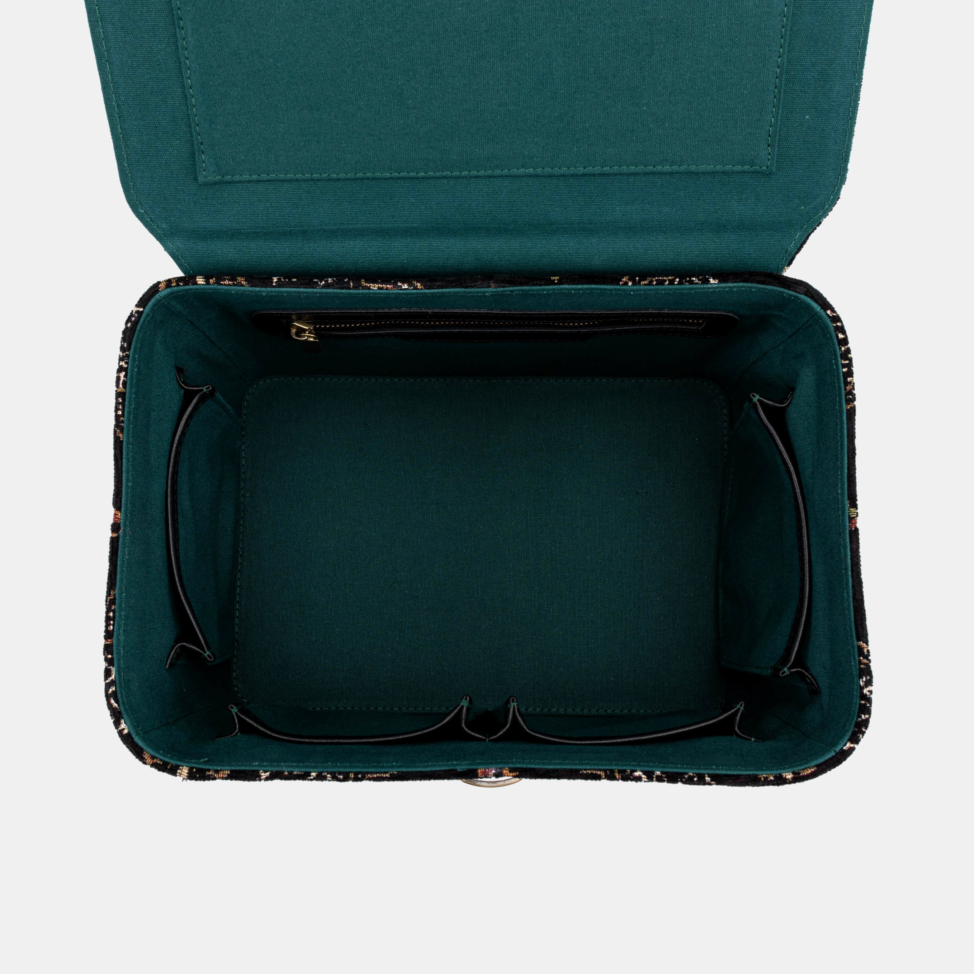 Floral Black Josephine Large Train Case of America inside