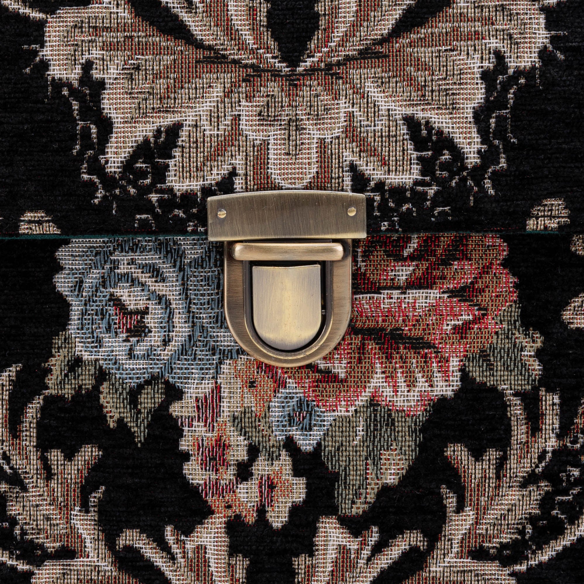 Floral Black Josephine Large Train Case of America tuck lock
