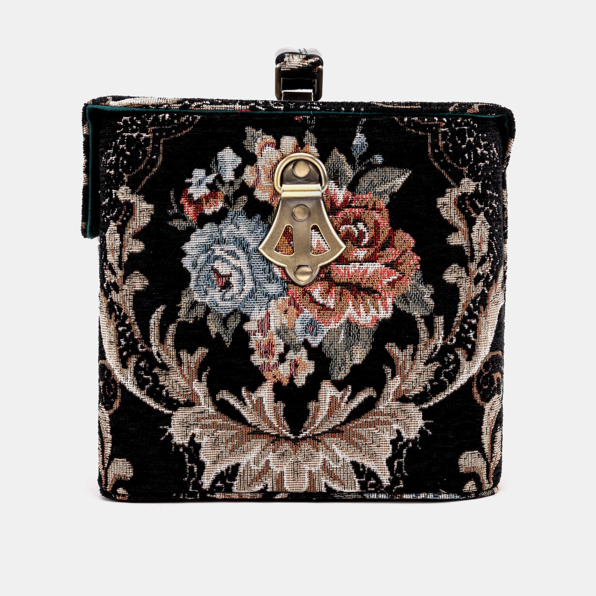 Floral Black Josephine Large Train Case of America side
