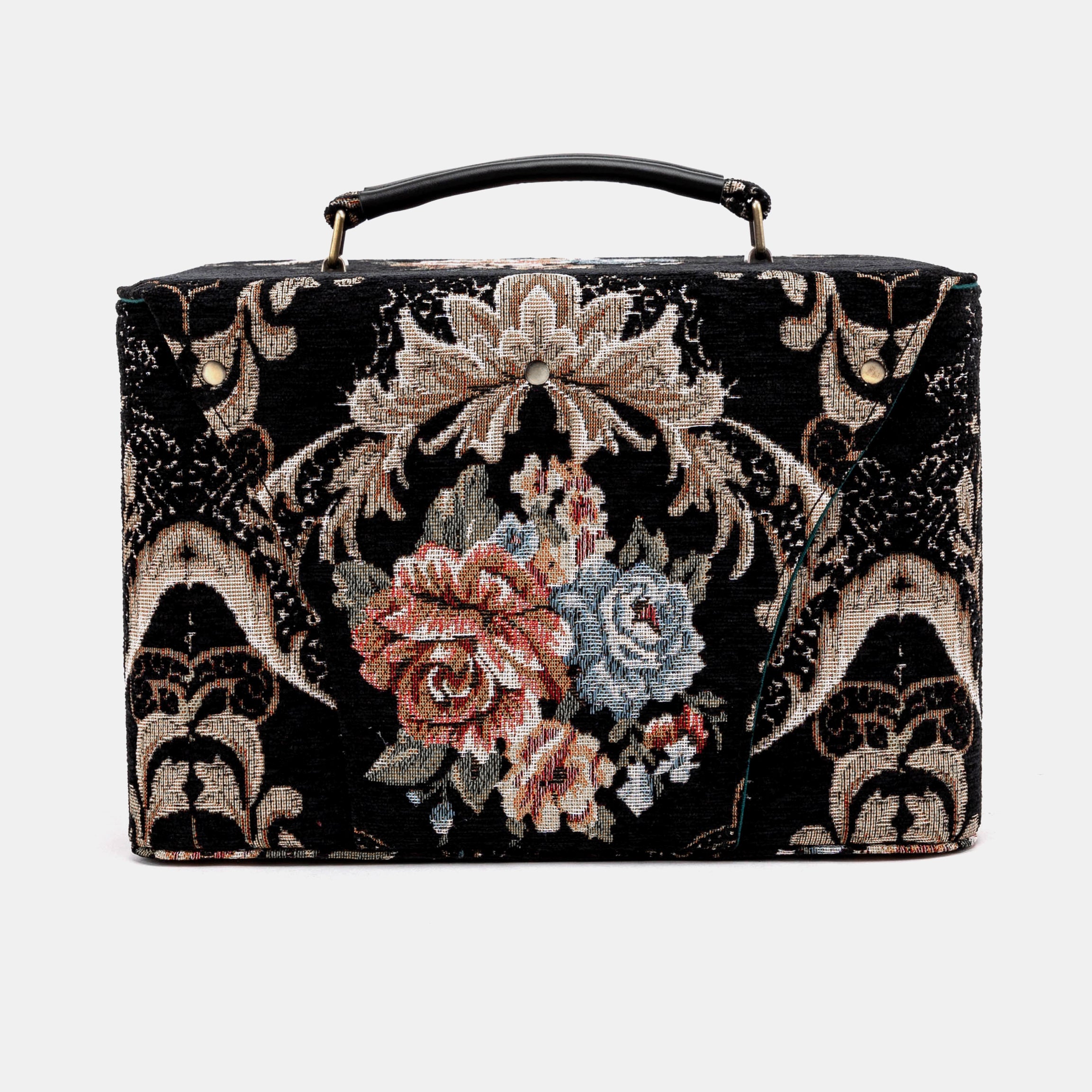 Floral Black Josephine Large Train Case of America  back