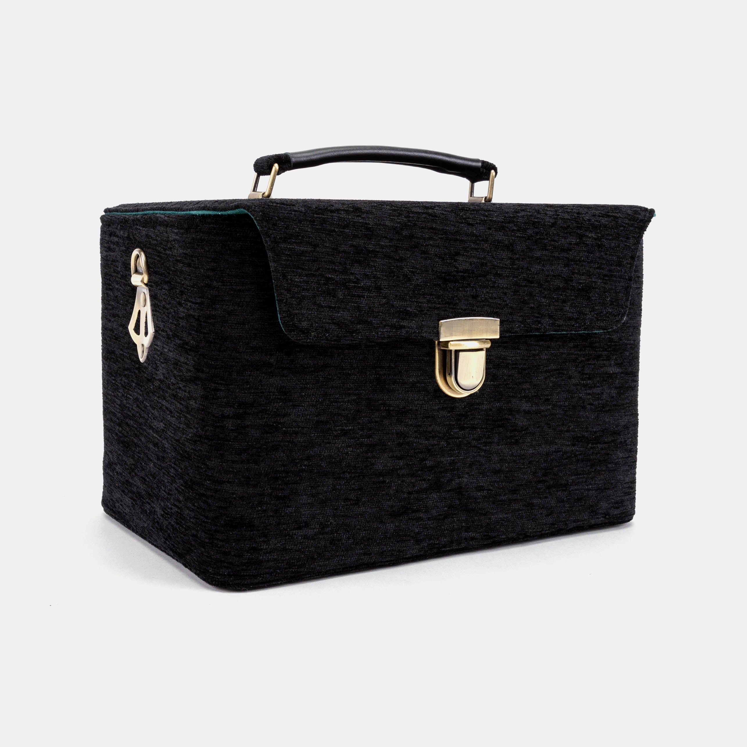 Solid Black Josephine Large Train Case of America front side