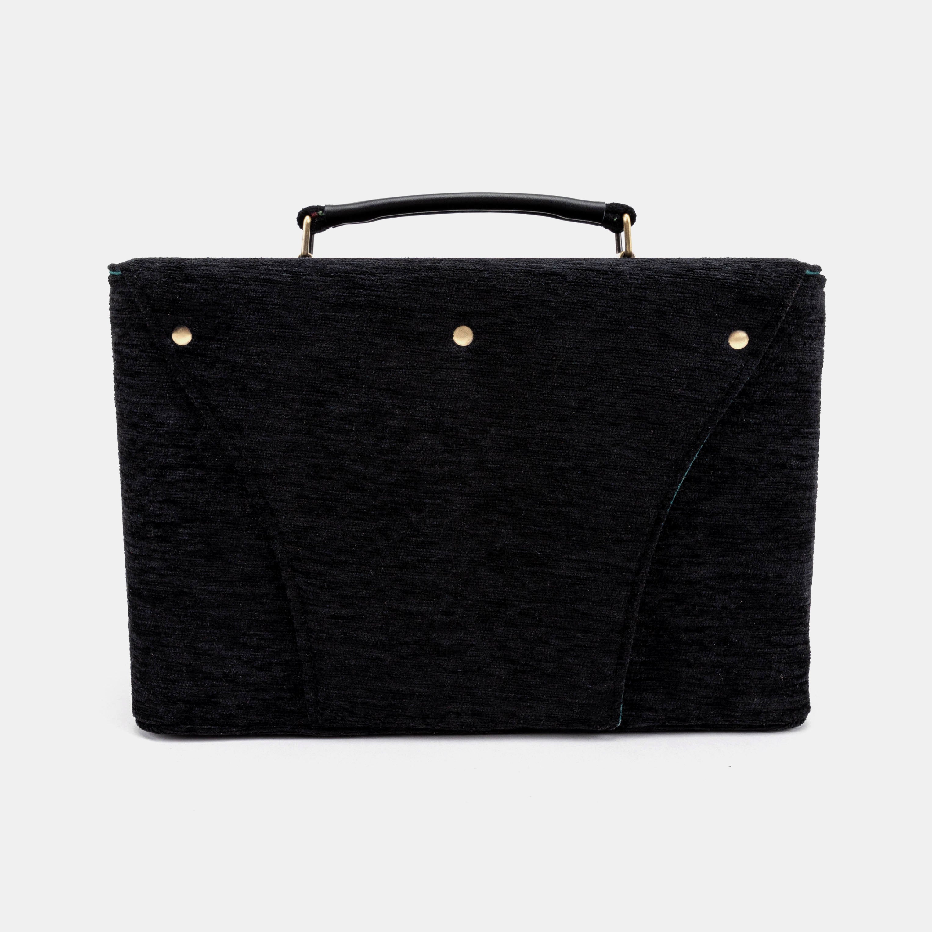 Solid Black Josephine Large Train Case of America back