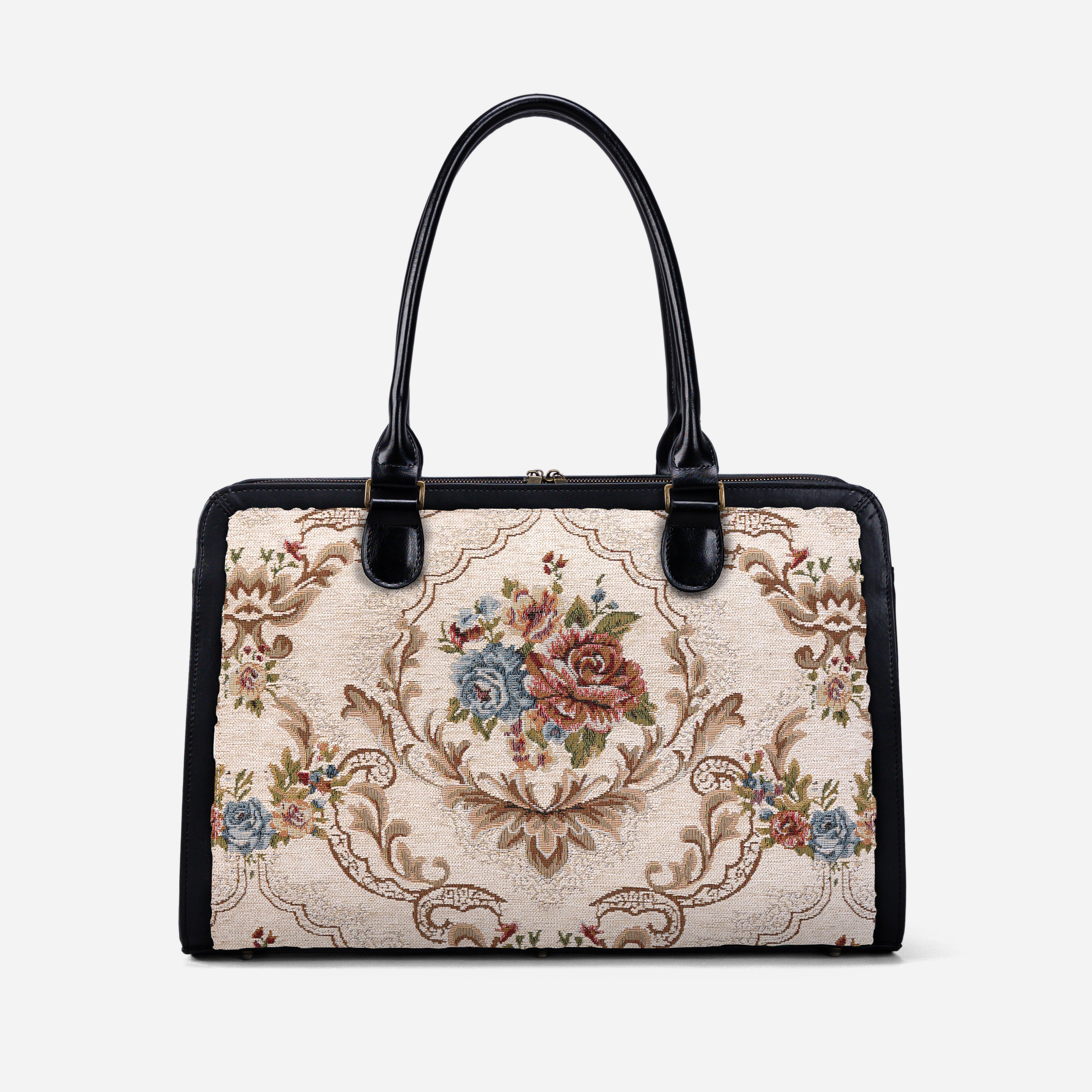 Floral Cream Business Tote front