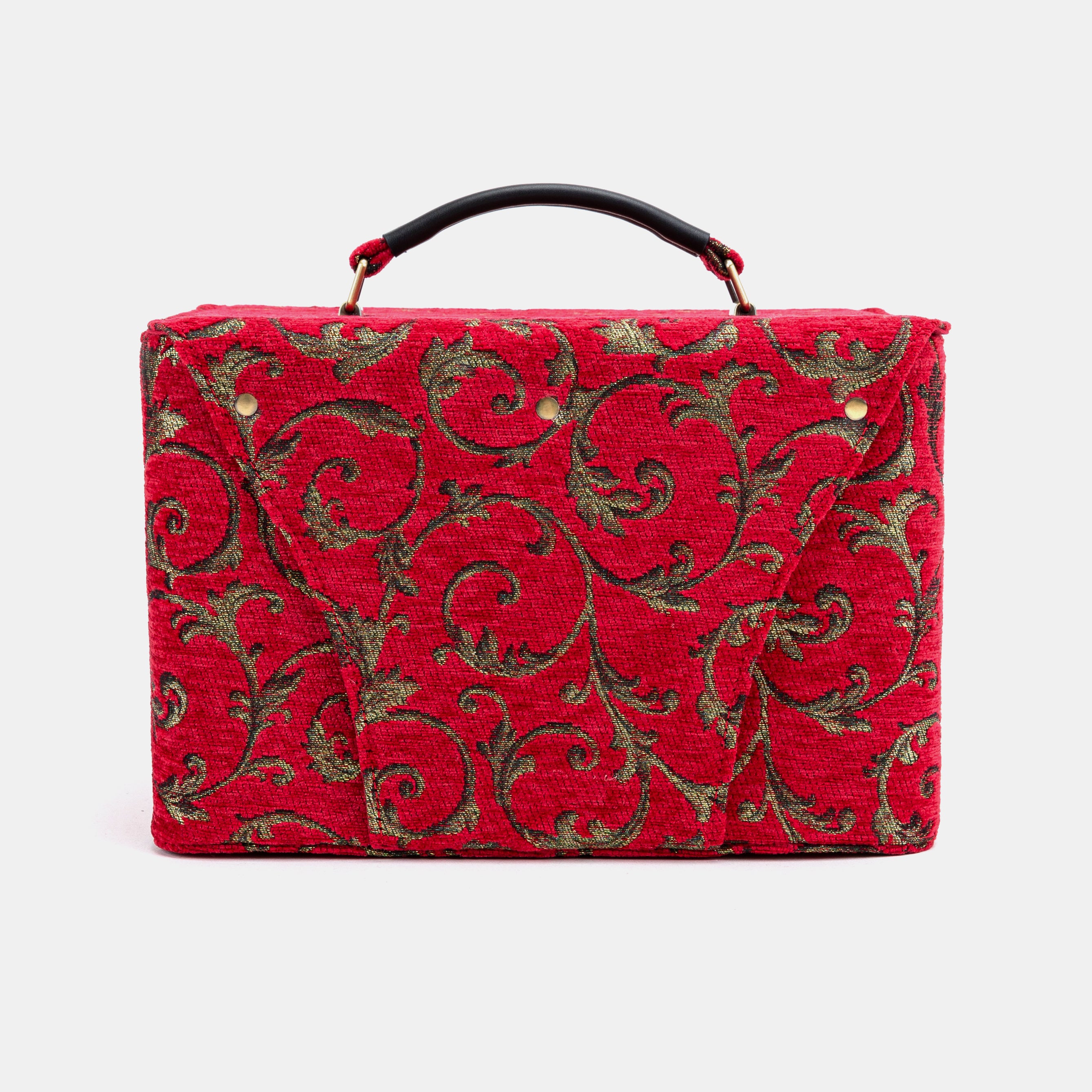 Vintage Scroll Red Josephine Large Train Case of America back