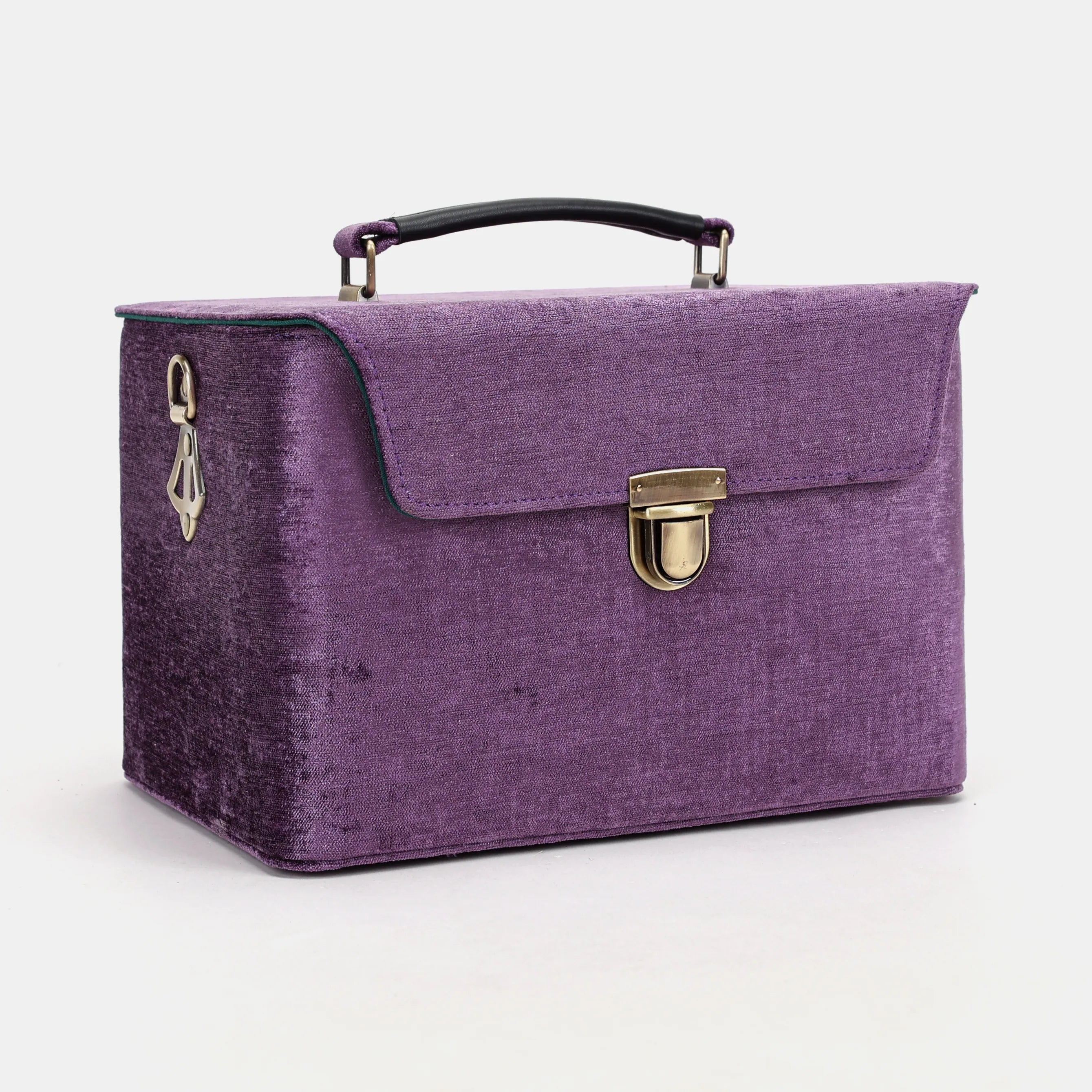 Solid Purple Josephine Large Train Case of America front side