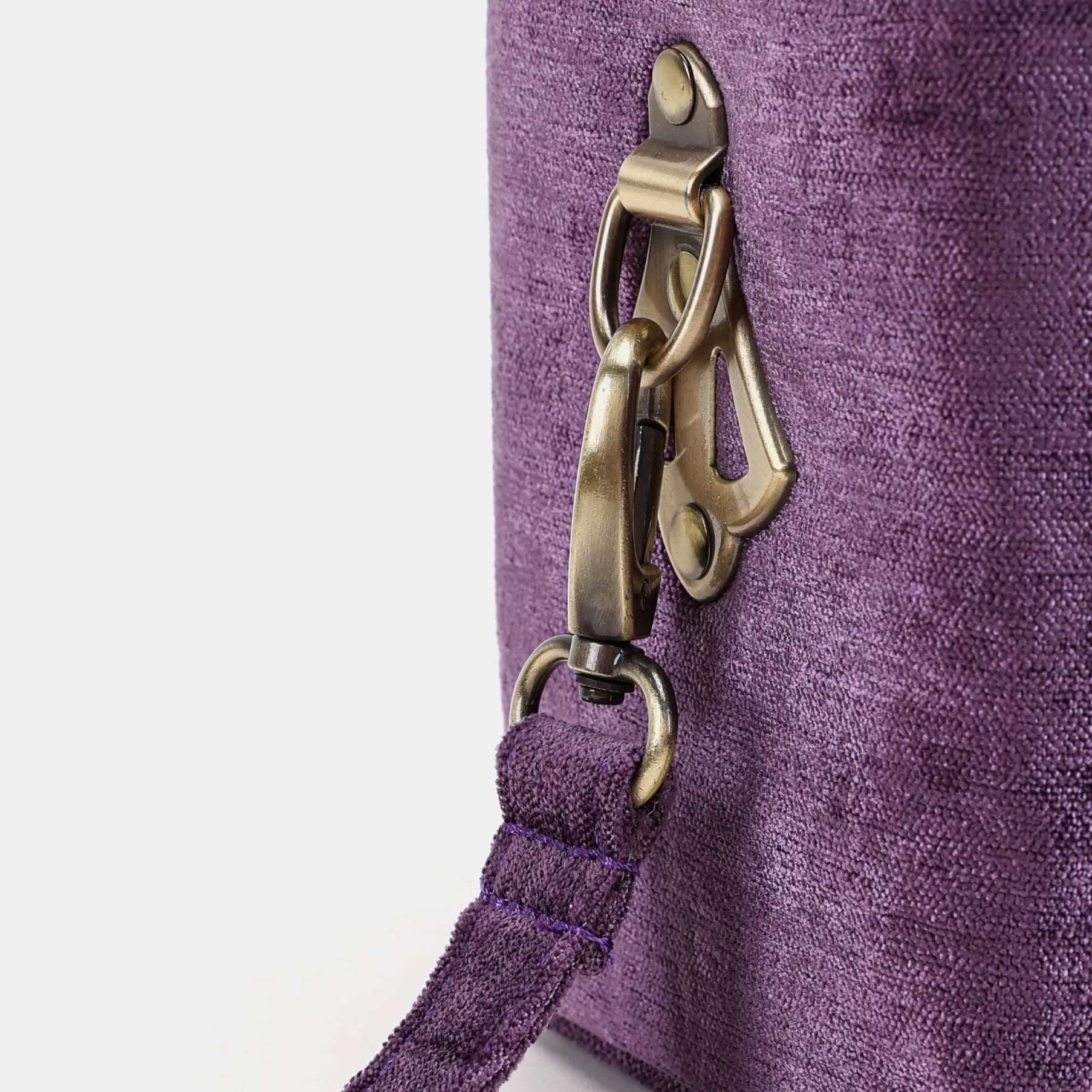 Solid Purple Clara Medium Train Case Purse of America clasp