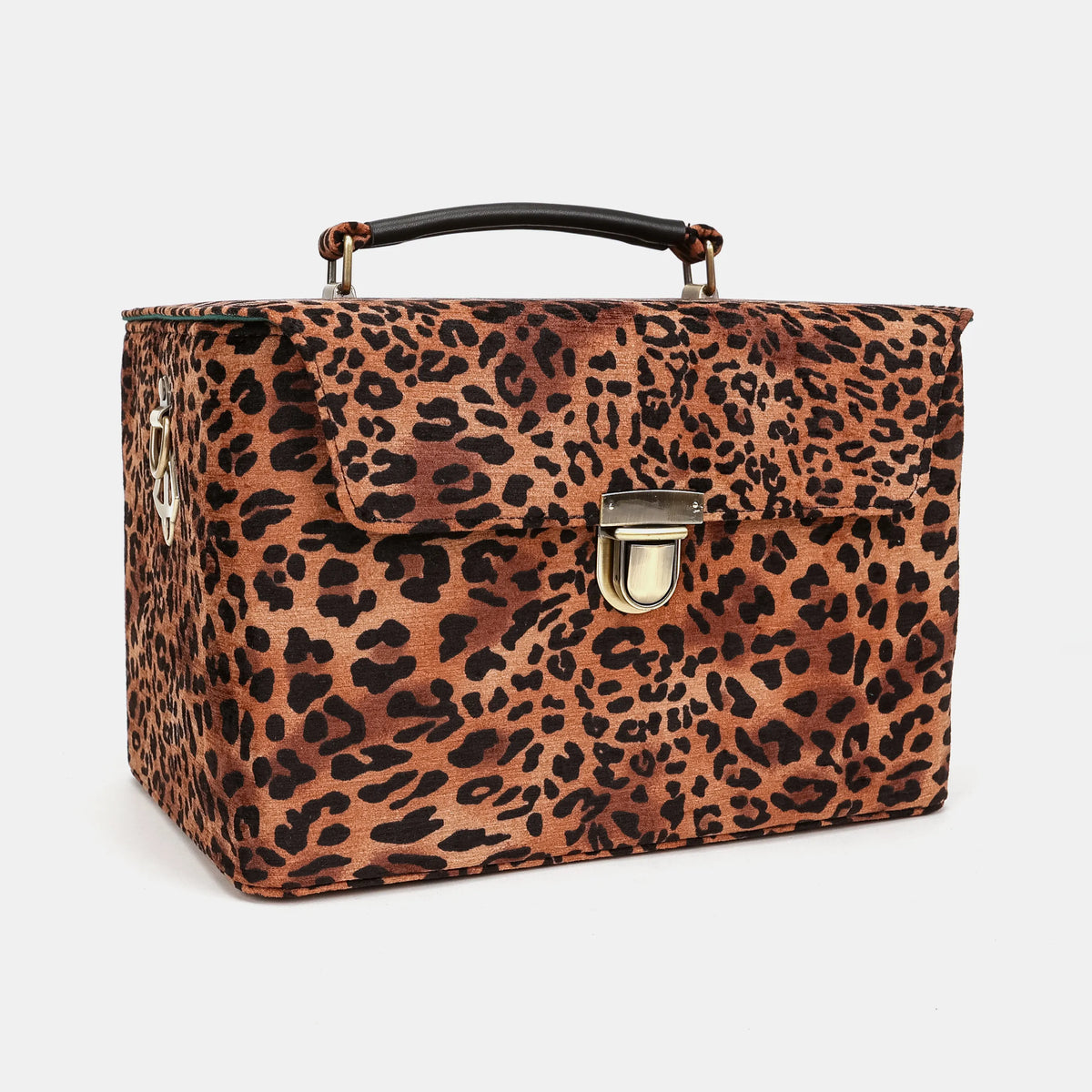 Leopard Classic Josephine Large Train Case Carpetbag of America front side