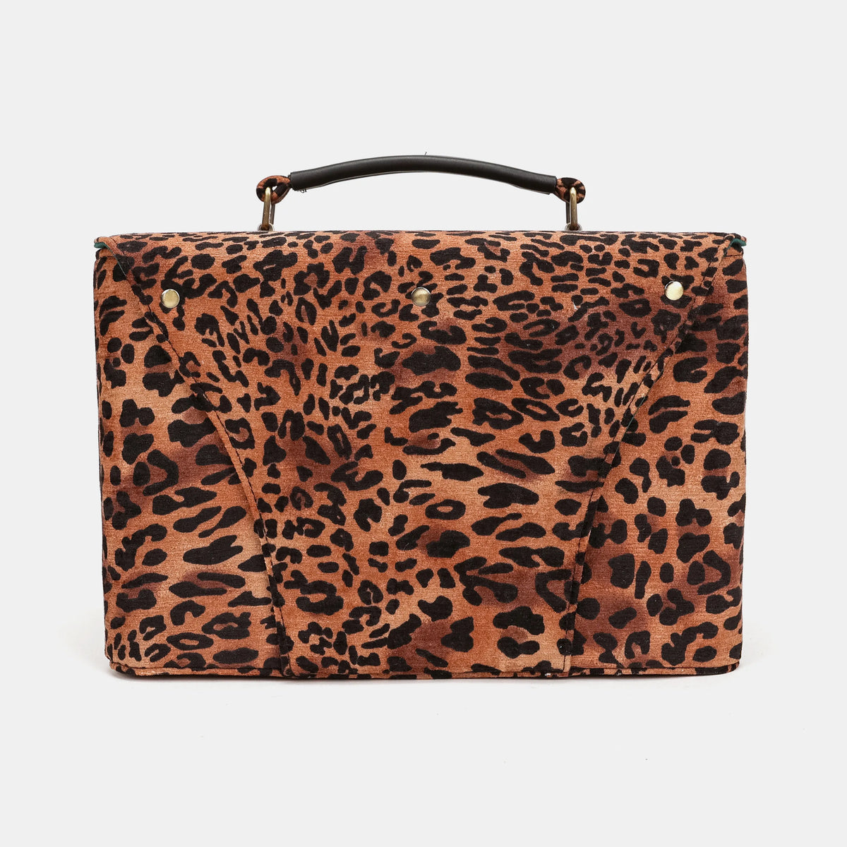 Leopard Classic Josephine Large Train Case Carpetbag of America back