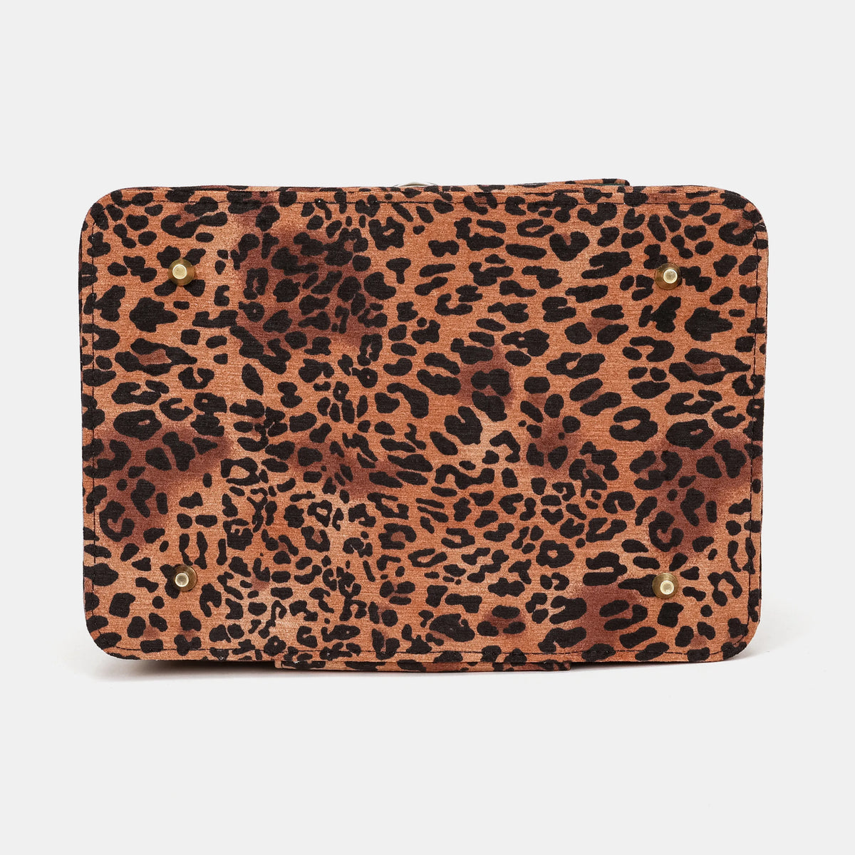Leopard Classic Josephine Large Train Case Carpetbag of America bottom