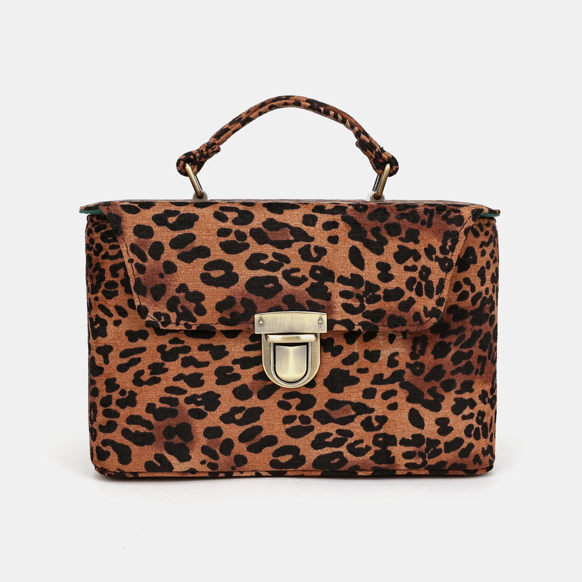 Leopard Classic Clara Medium Train Case Purse of America front