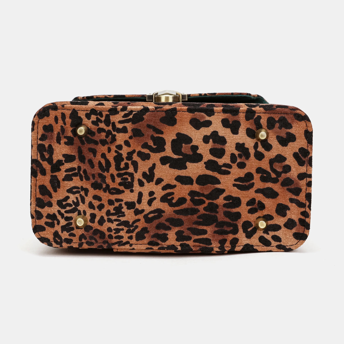 Leopard Classic Clara Medium Train Case Purse of America bottom