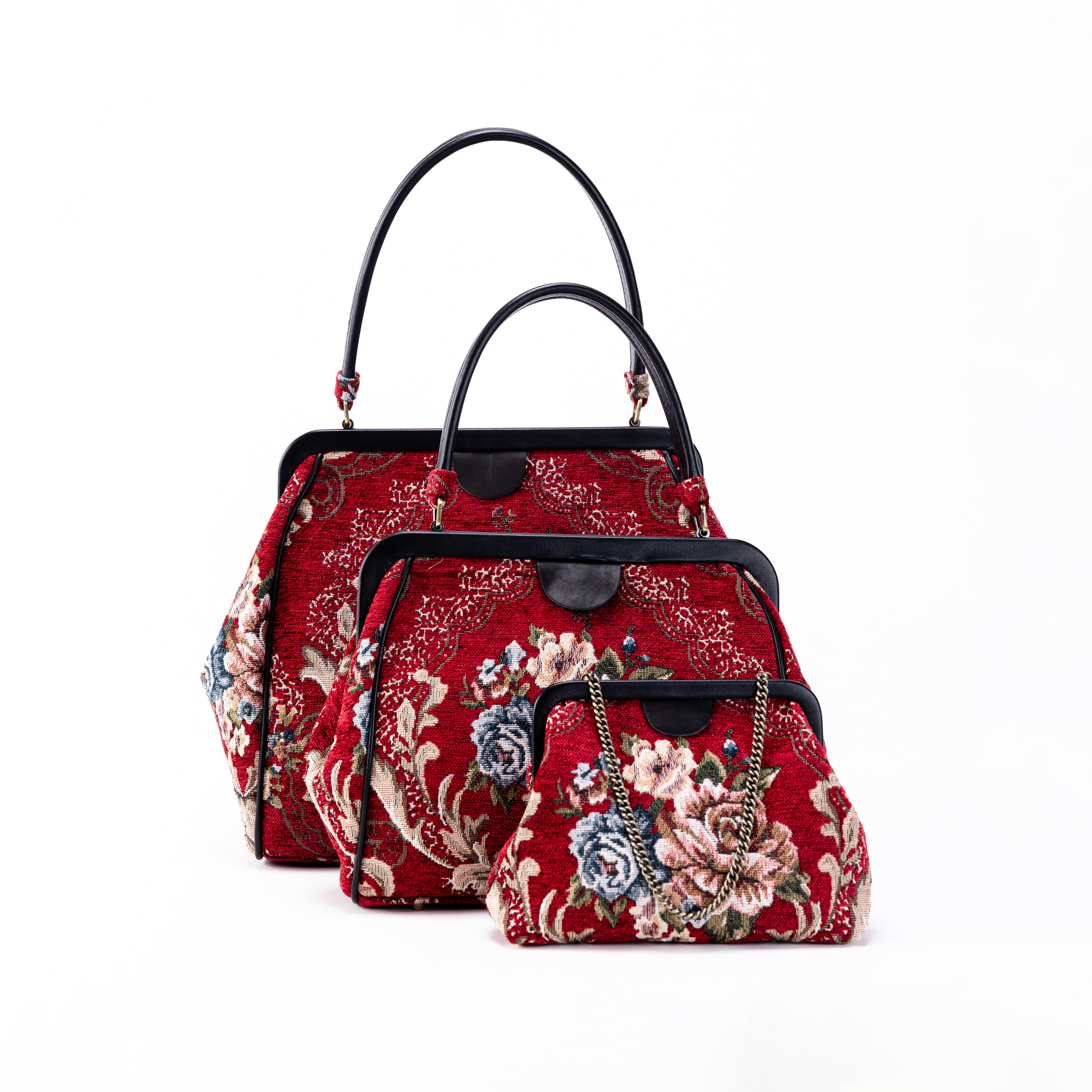 Floral Red Alma Carpet Bag of America