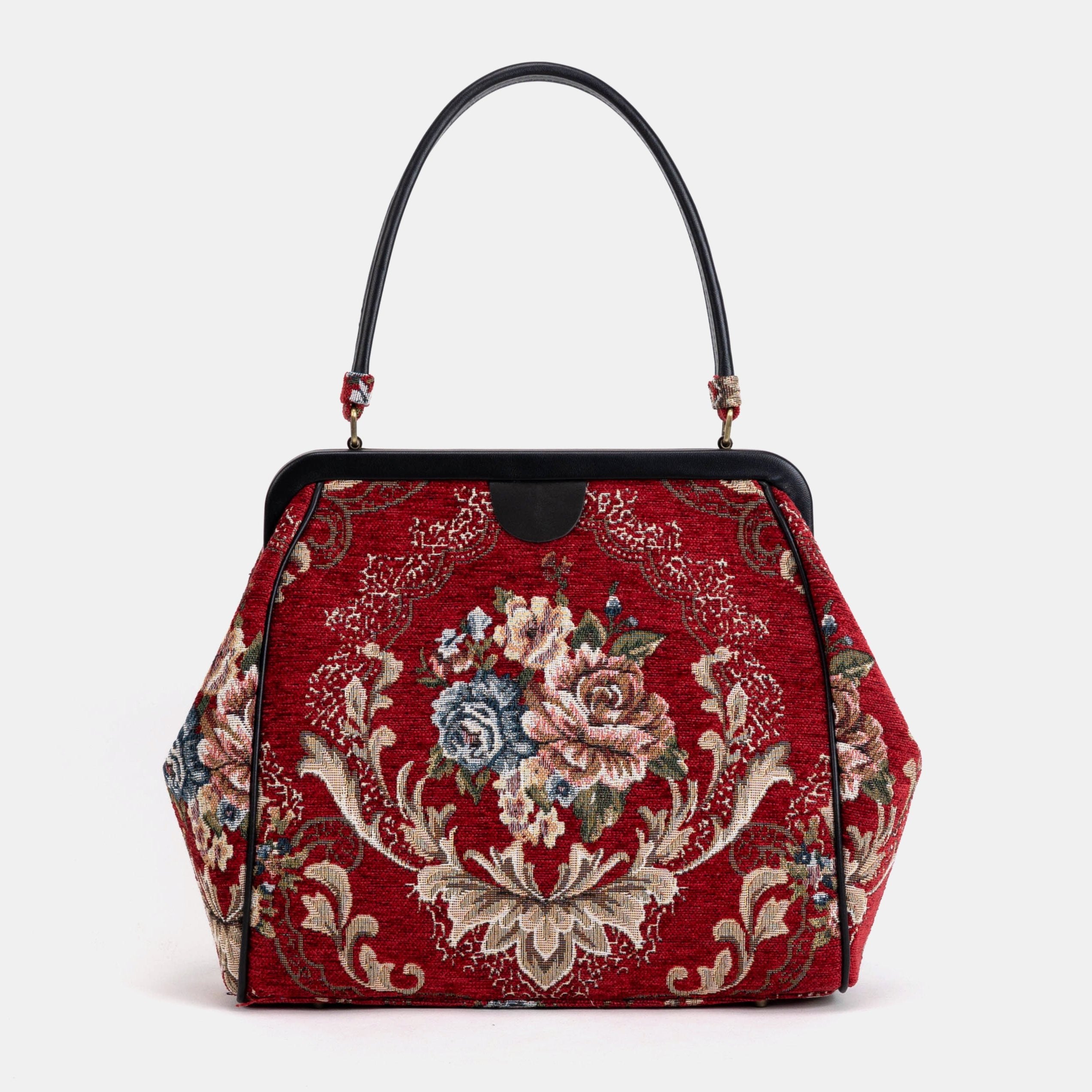 Floral Red Alma Shoulder Bag Carpet Bag of America front