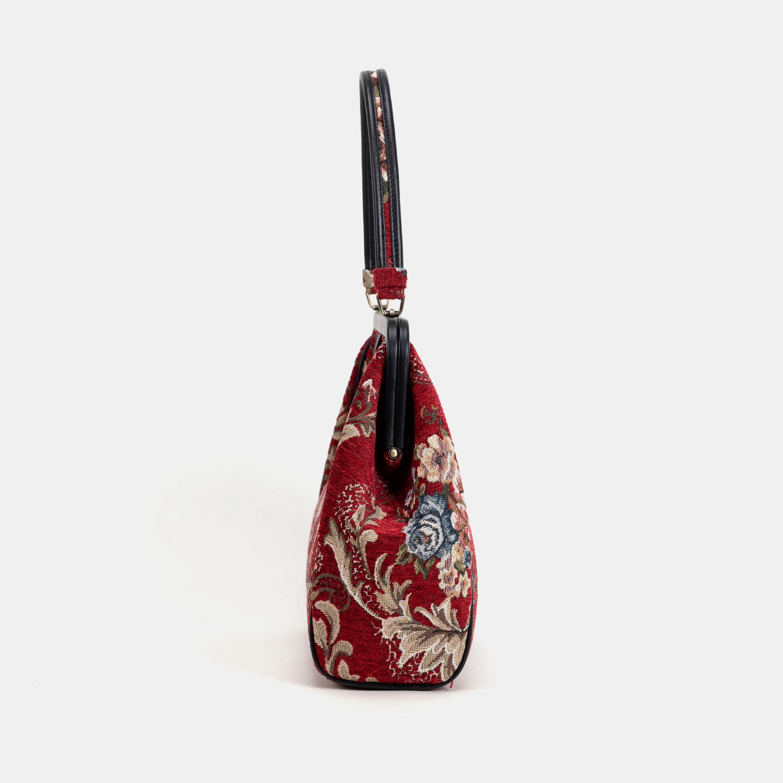 Floral Red Alma Shoulder Bag Carpet Bag of America side