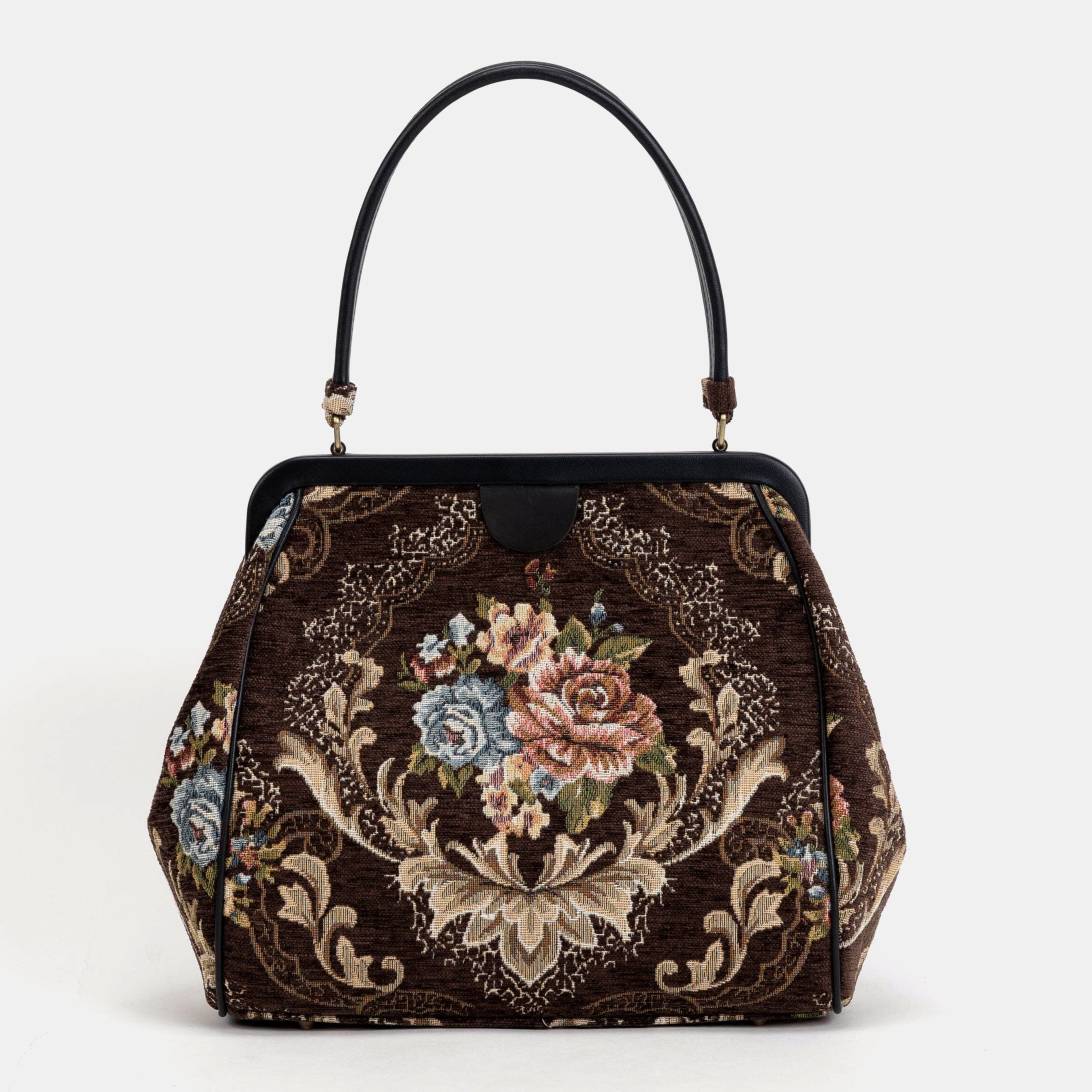 Floral Brown Alma Shoulder Bag Carpet Bag of America front