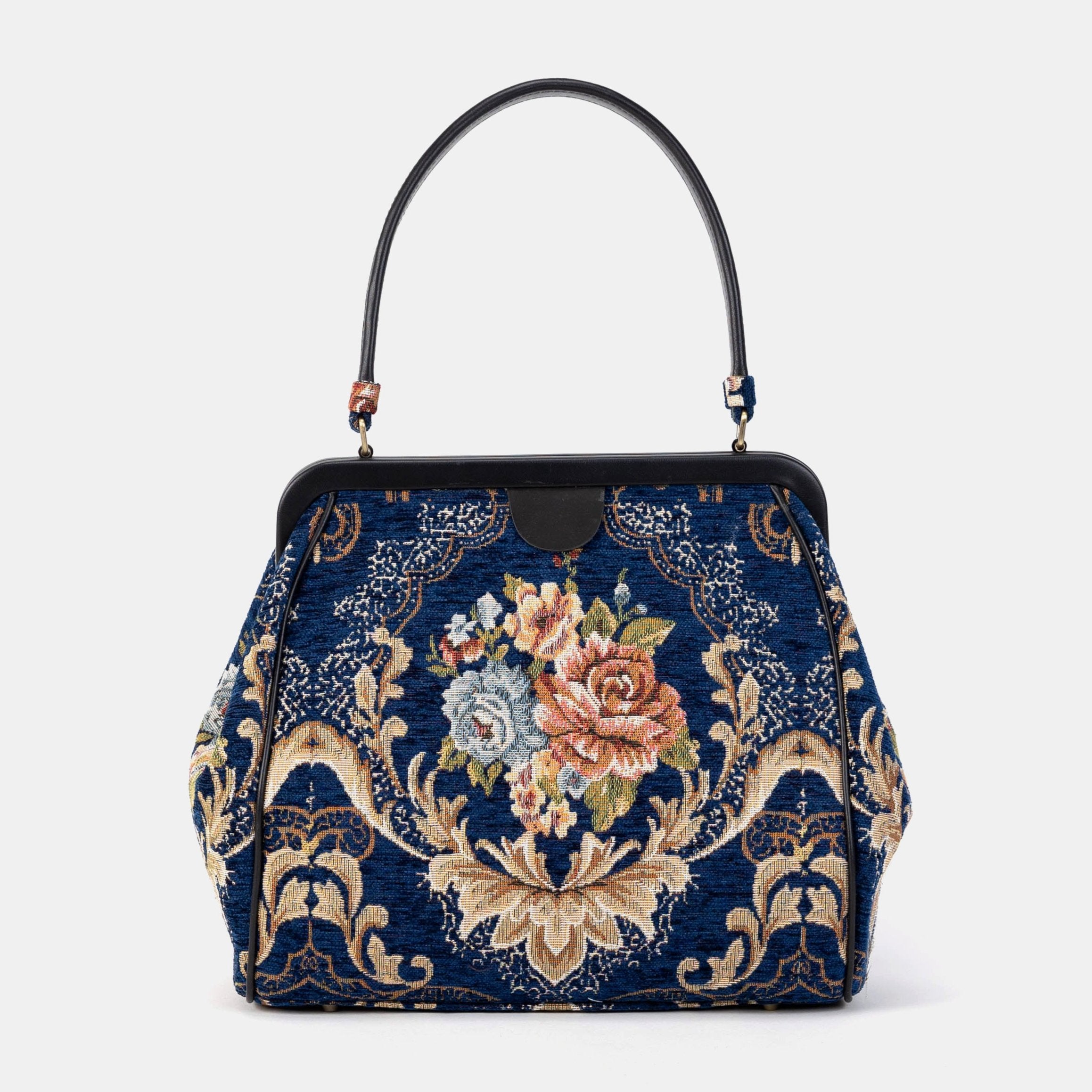 Floral Blue Alma Shoulder Bag Carpet Bag of America front