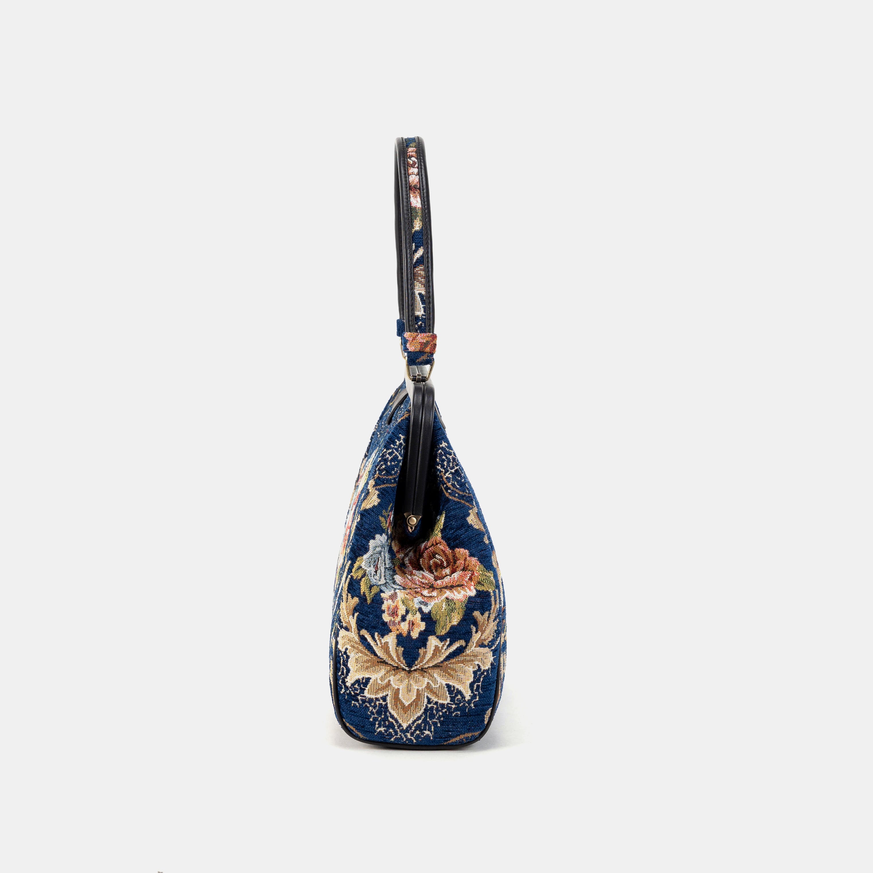 Floral Blue Alma Shoulder Bag Carpet Bag of America side