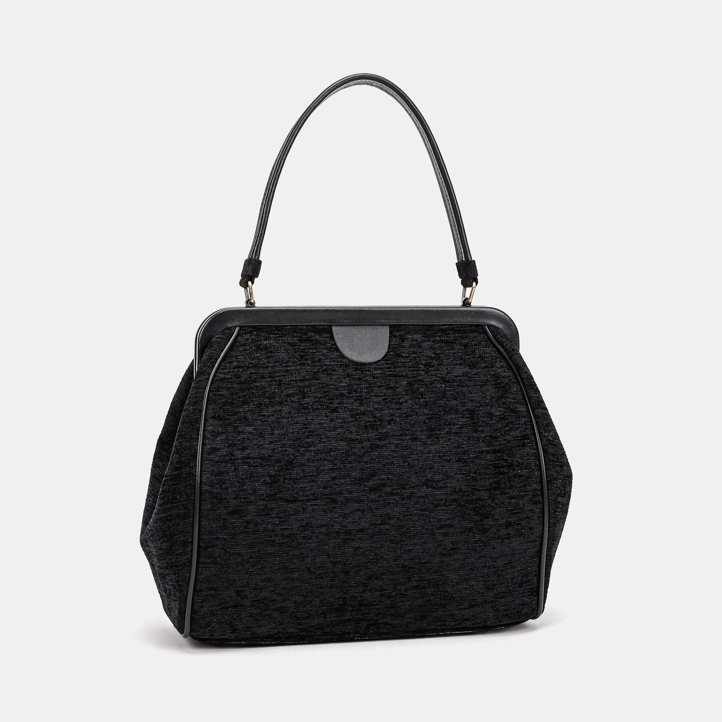Solid Black | Alma Shoulder Carpet Bag of America front
