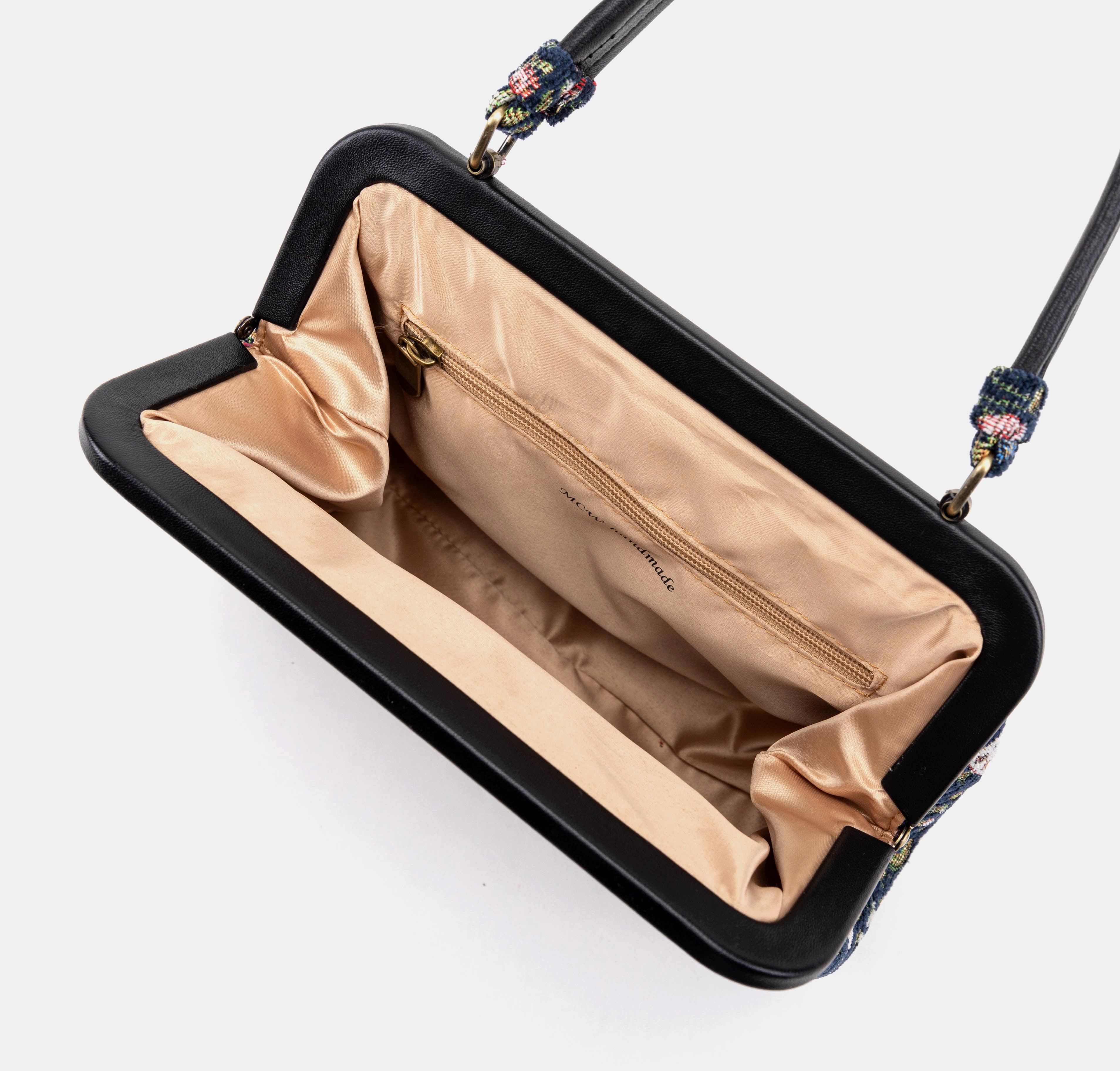 Oriental Navy Alma Satchel inside