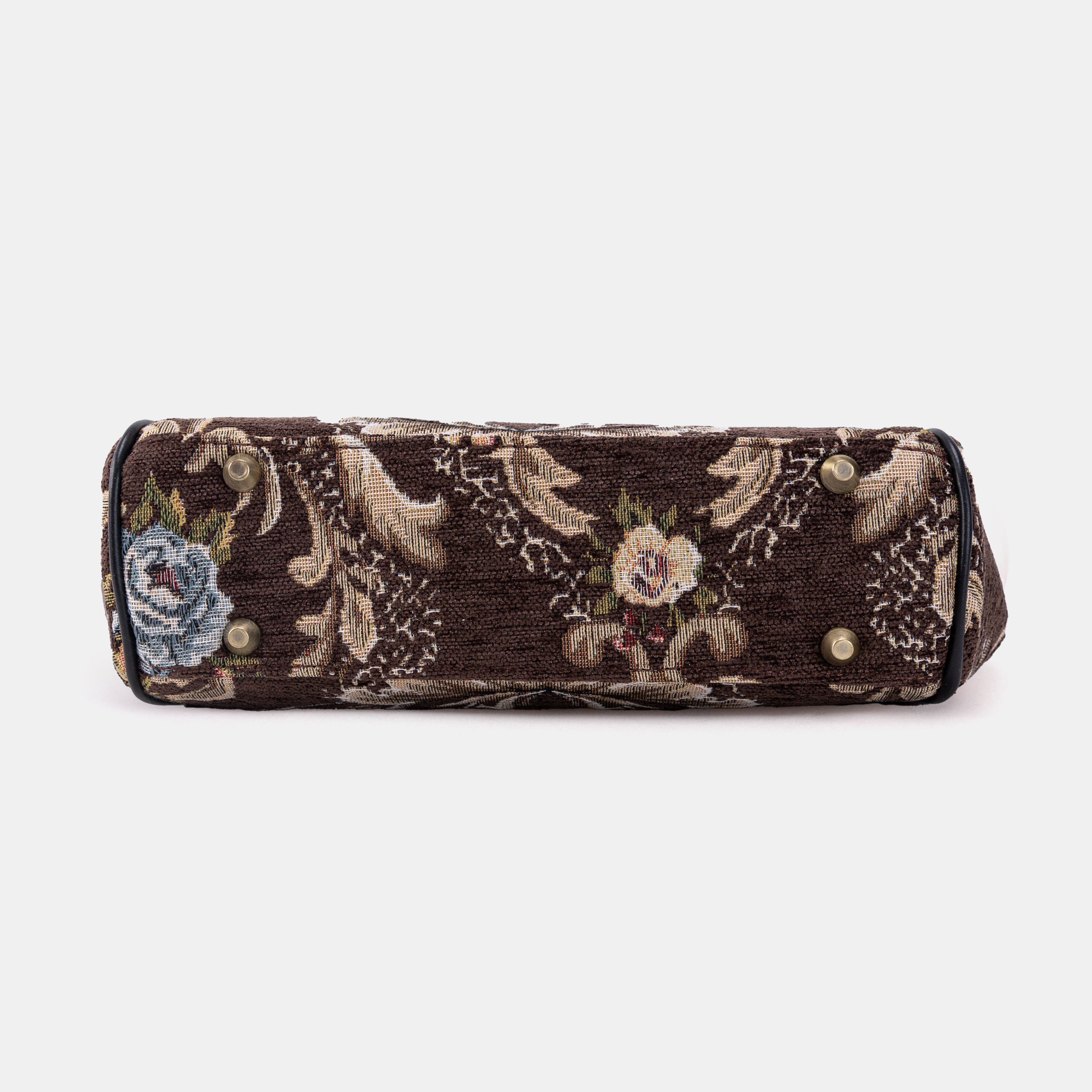 Floral Brown Alma Satchel Carpet Bag bottom