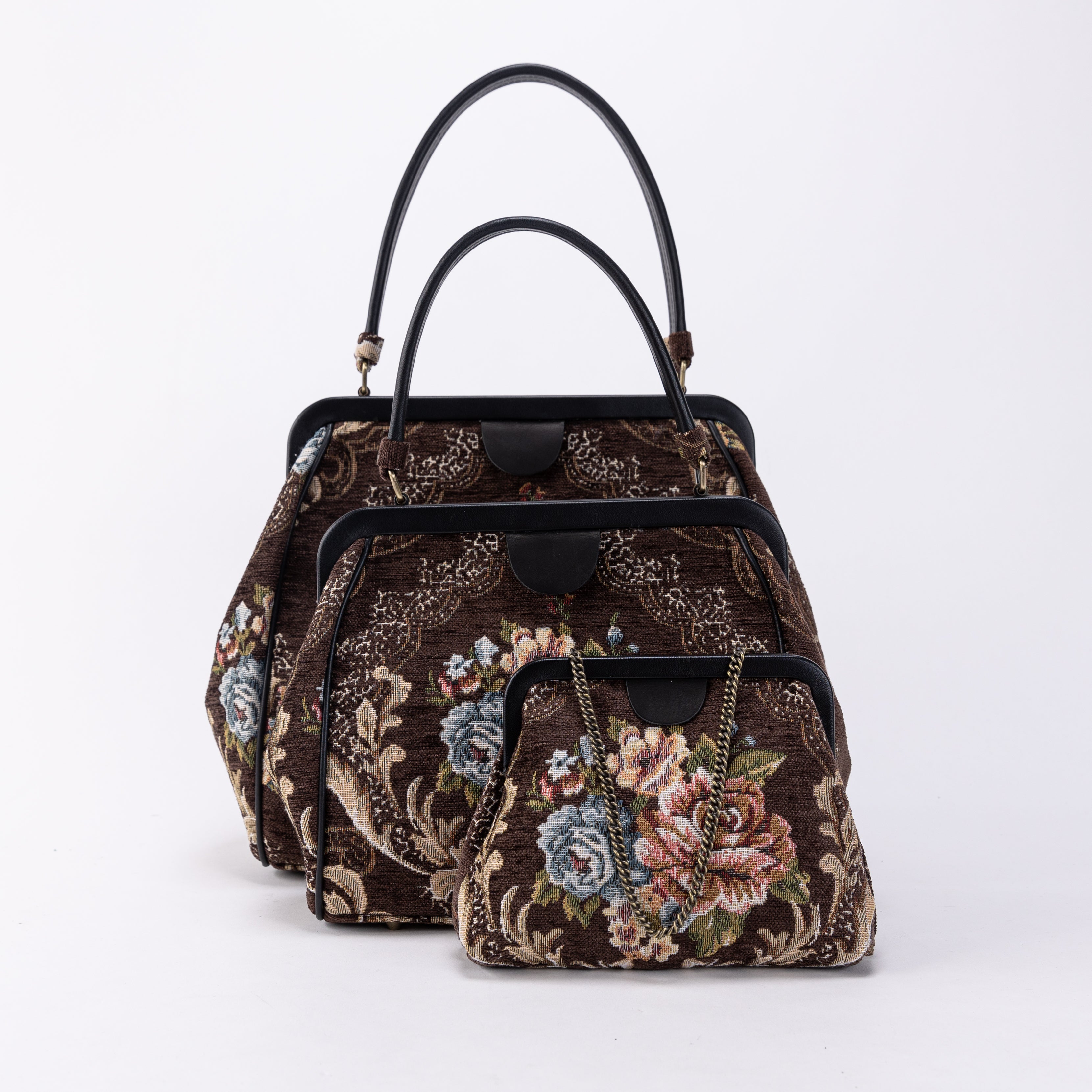 Floral Brown Alma Carpet Bag of America