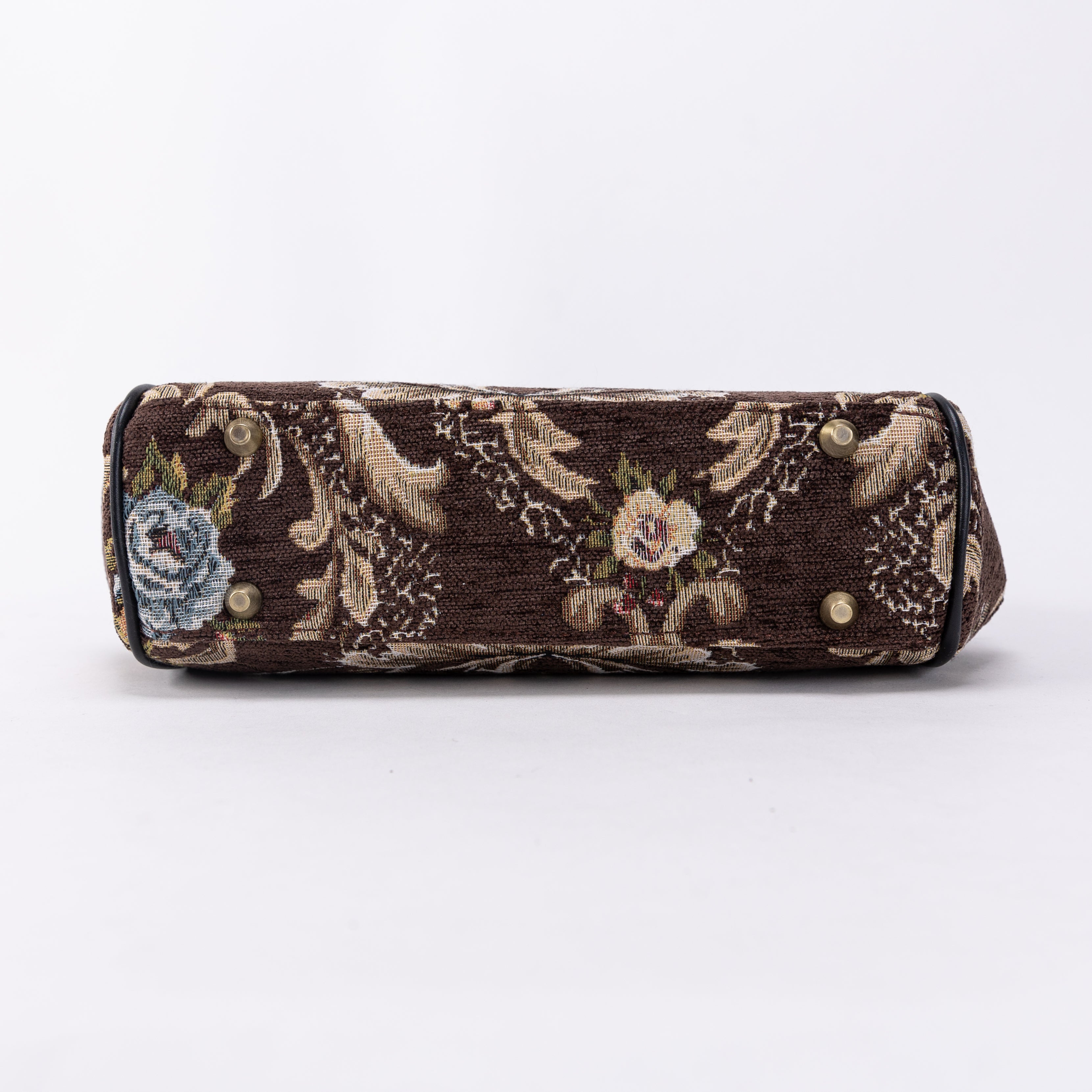 Floral Brown Alma Satchel Carpet Bag of America bottom