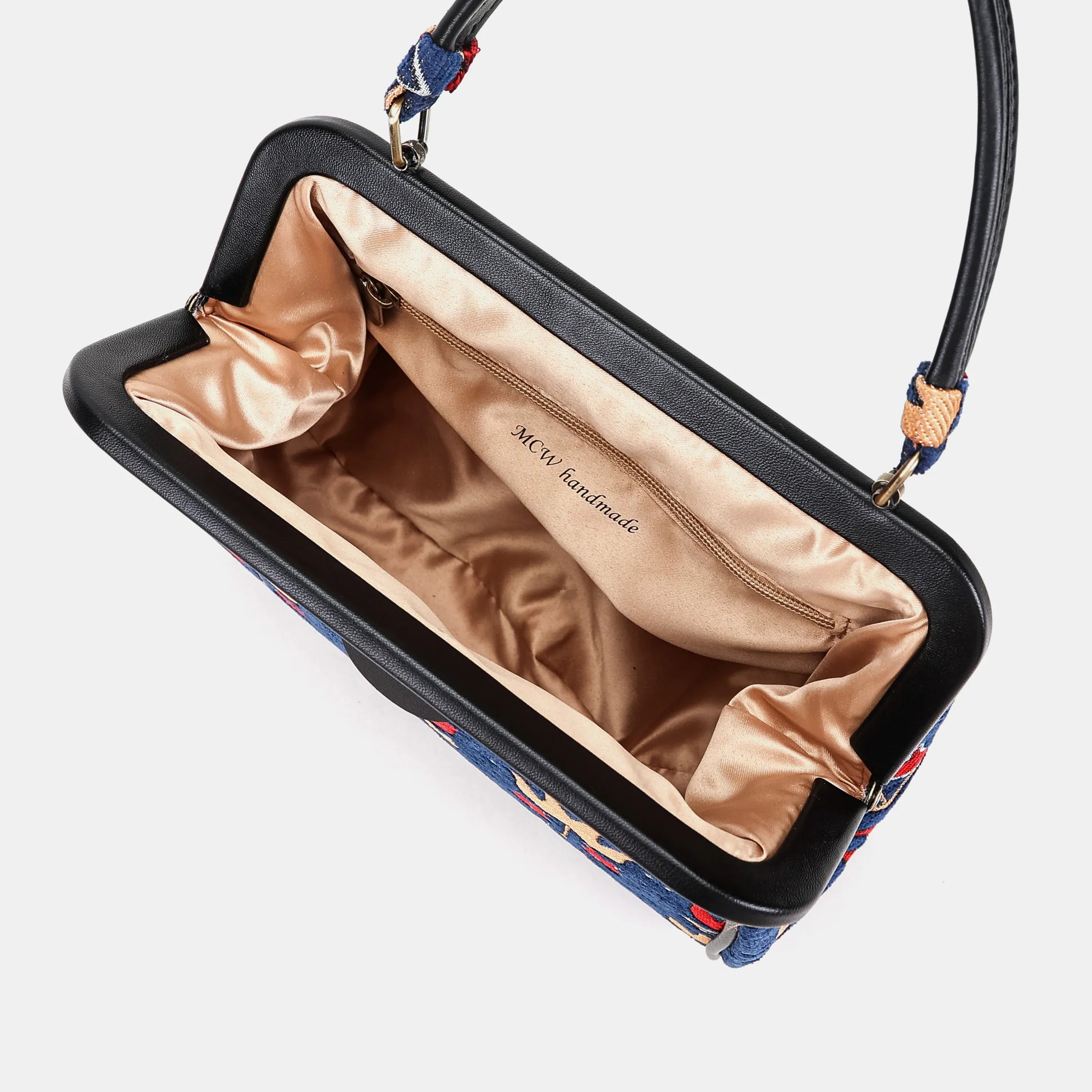 Poppy Bloom Alma Satchel Carpet Bag inside