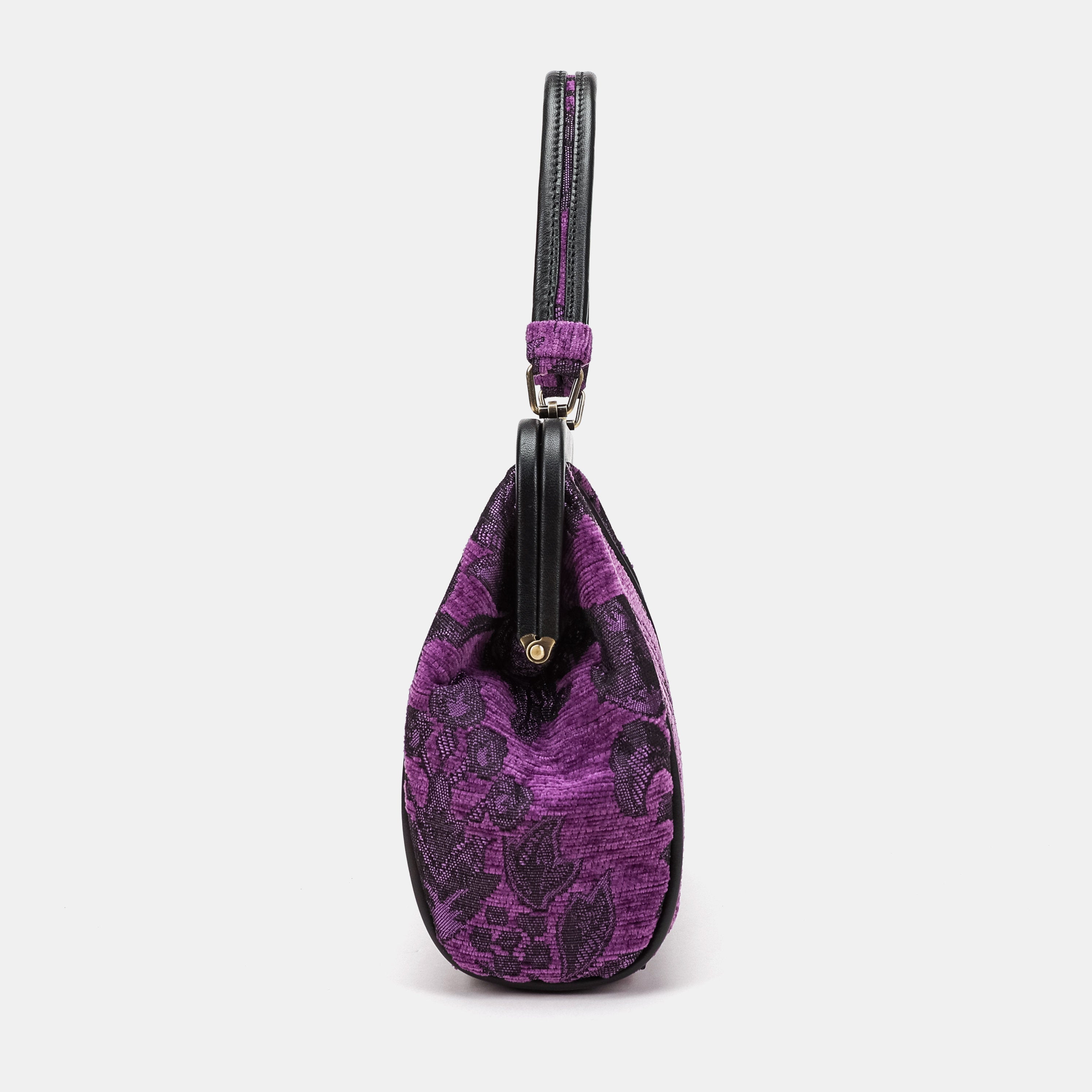 Victorian Blossom Purple Alma Satchel Carpetbag of America side