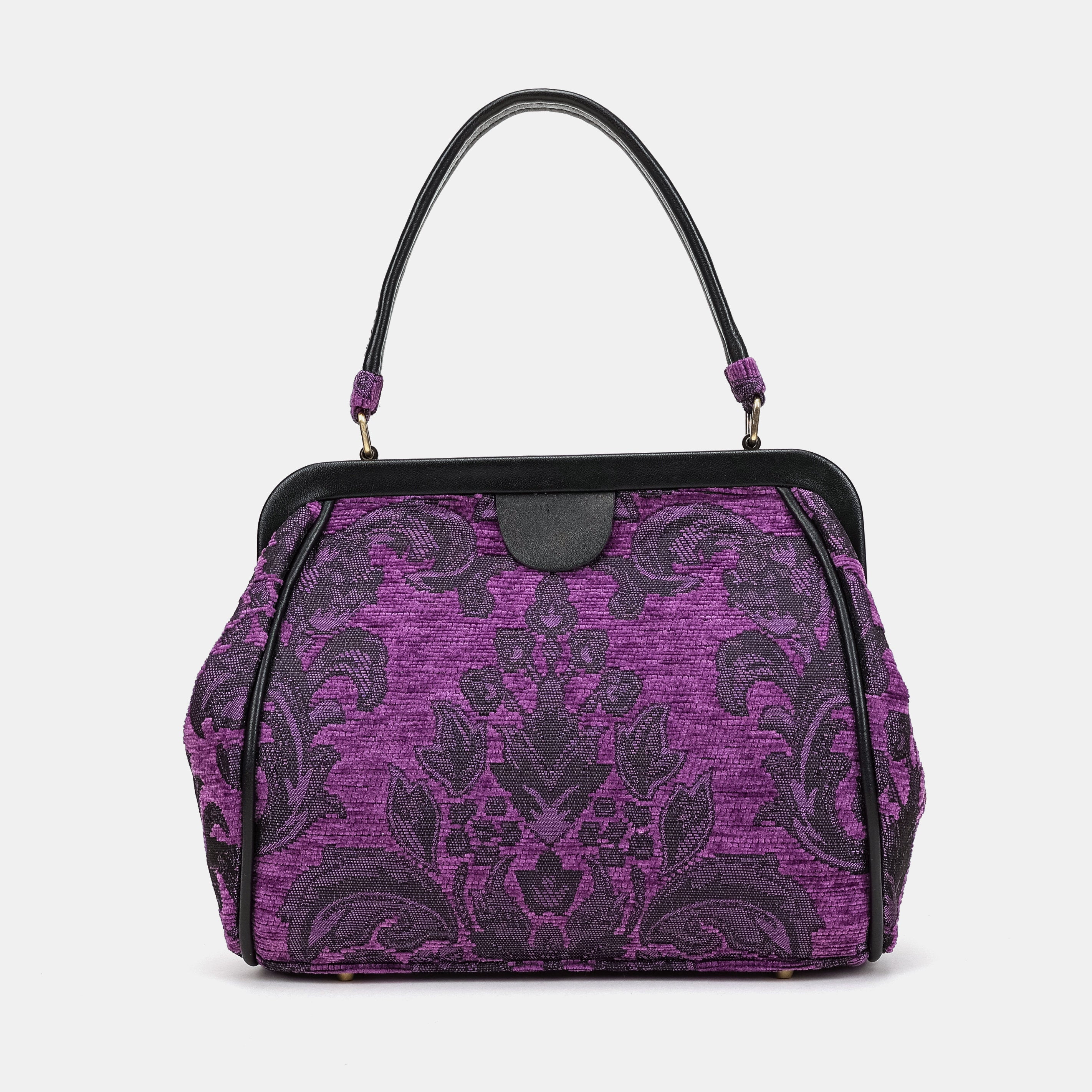 Victorian Blossom Purple Alma Satchel Carpetbag of America back